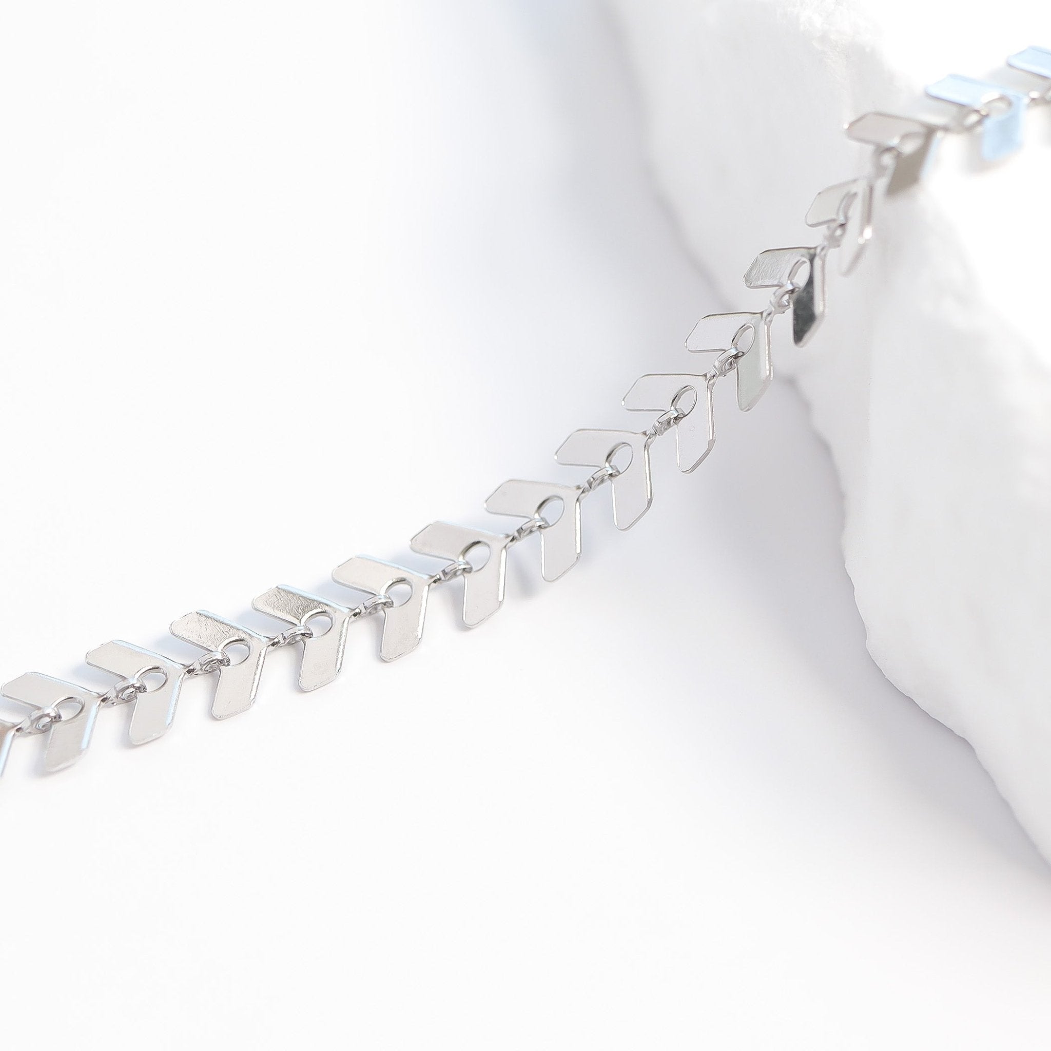 Chevron Chain Necklace – 18K Gold PVD Stainless Steel, Adjustable Length - Chain | Sunflower Soul Boutique