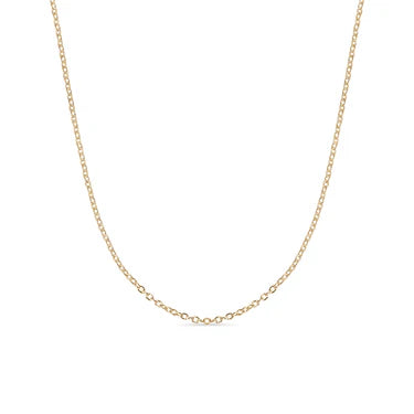 18K Gold PVD Stainless Steel Crimped Oval Link Chain Necklace