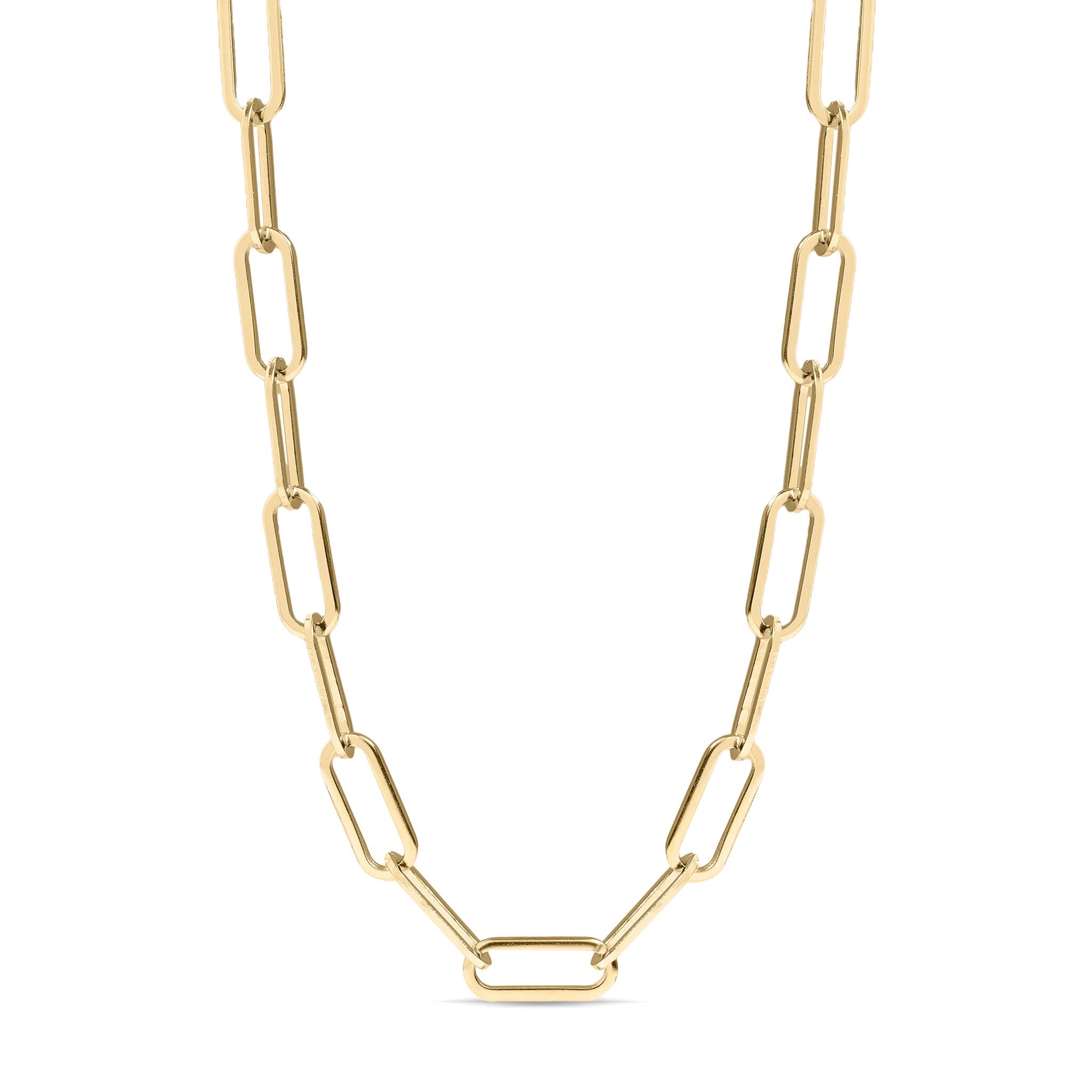 Paperclip Chain Necklace – Minimalist Gold Stainless Steel, Tarnish Resistant Jewelry