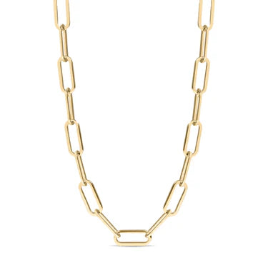 18K Gold PVD Stainless Steel Paperclip Chain Necklace