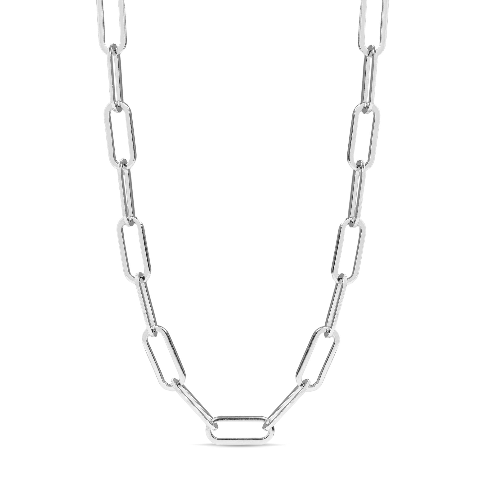 Paperclip Chain Necklace – Gold Stainless Steel Elongated Link Jewelry