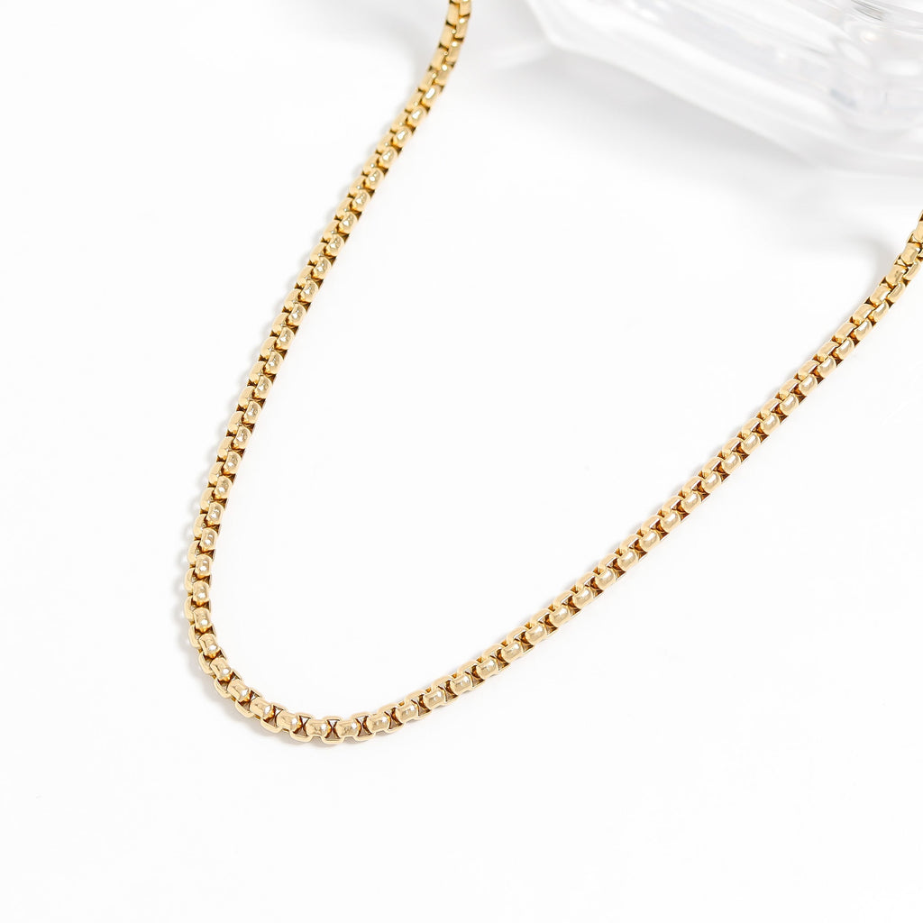 18K Gold PVD Stainless Steel Rounded Box Chain / CHN9952