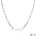 Engraved Gold Curb Necklace – 18K PVD Coated Stainless Steel Adjustable Chain