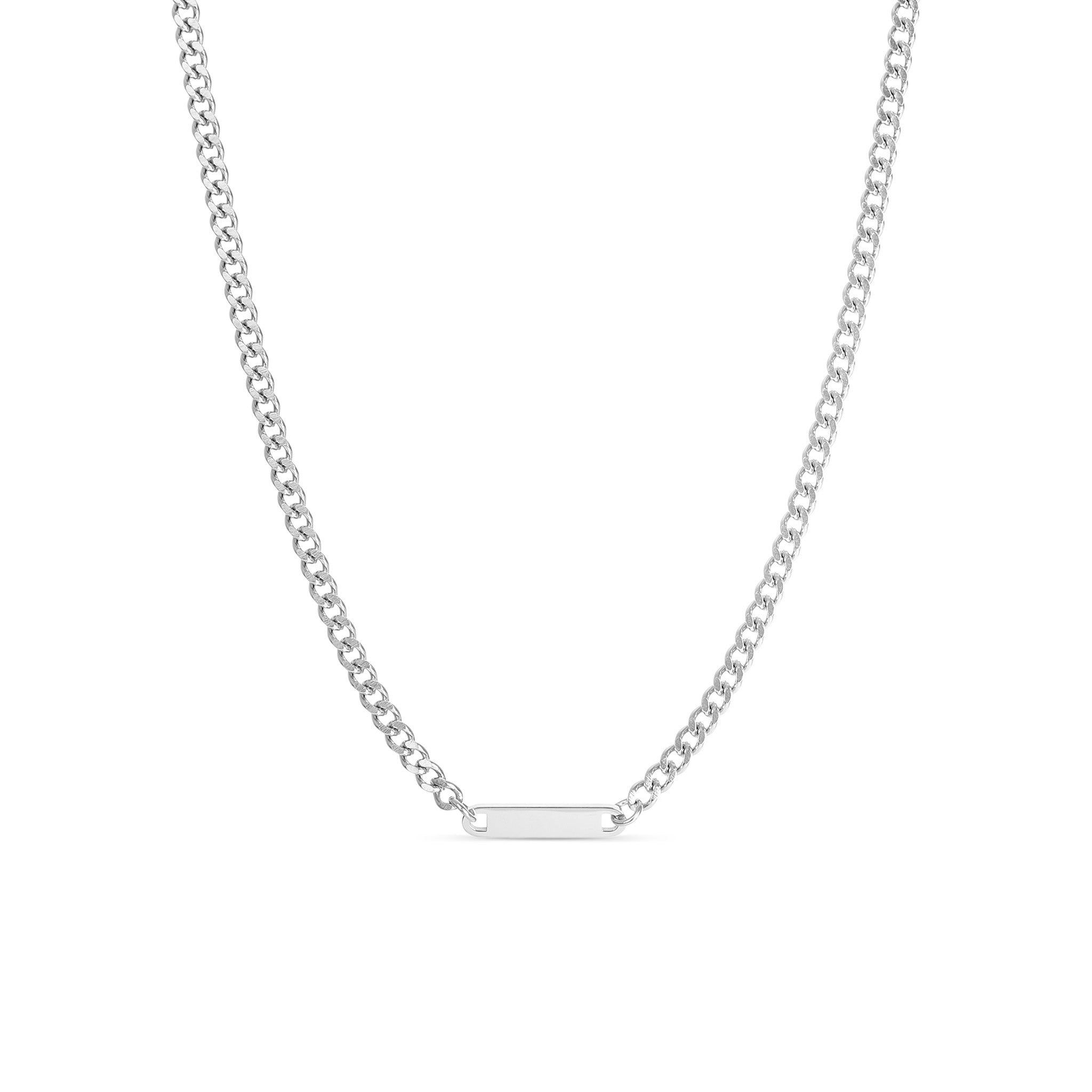 Engraved Gold Curb Necklace – 18K PVD Coated Stainless Steel Adjustable Chain