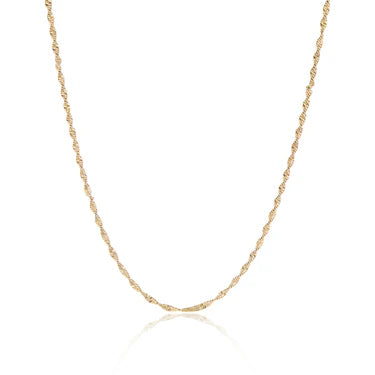 18K Gold PVD Stainless Steel Singapore Chain Necklace