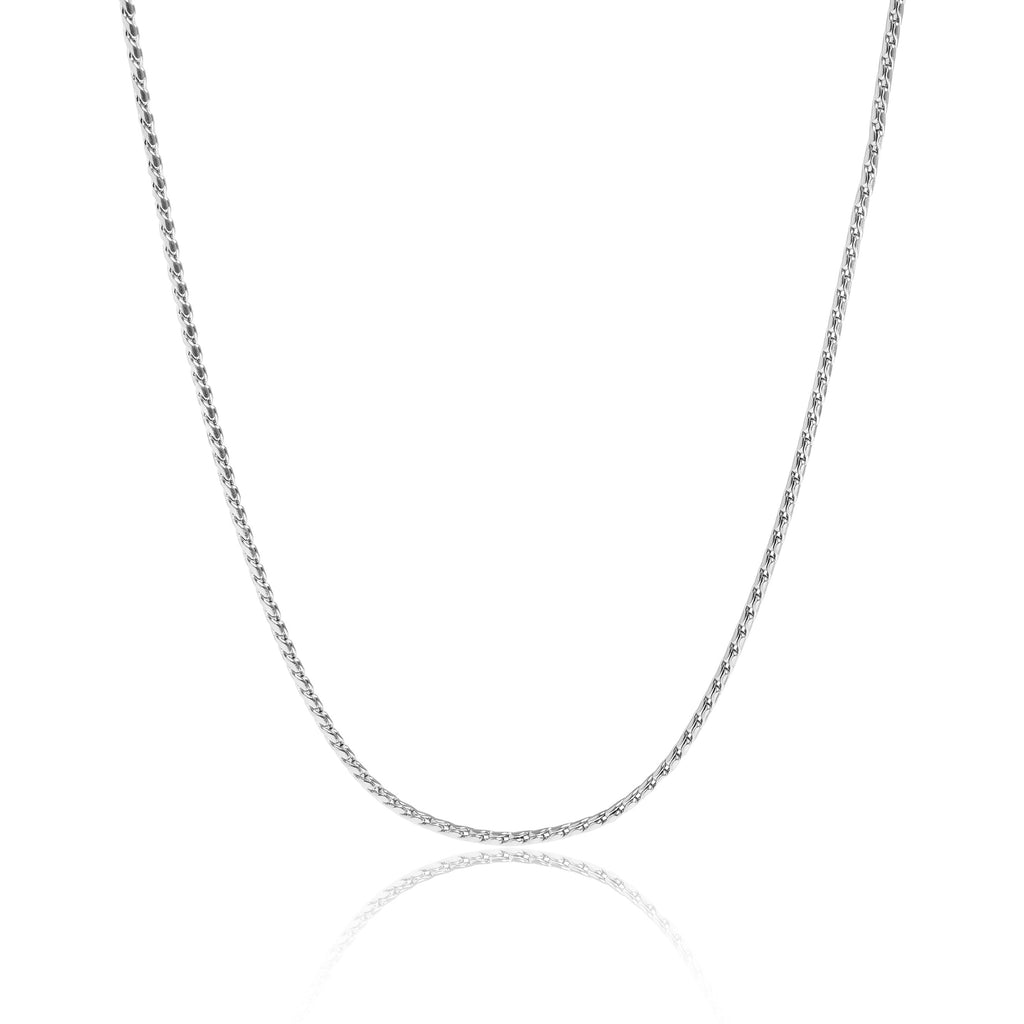 Twisted Link Chain Necklace - 1.5mm Stainless Steel Durable Metal Chain | Tarnish Resistant