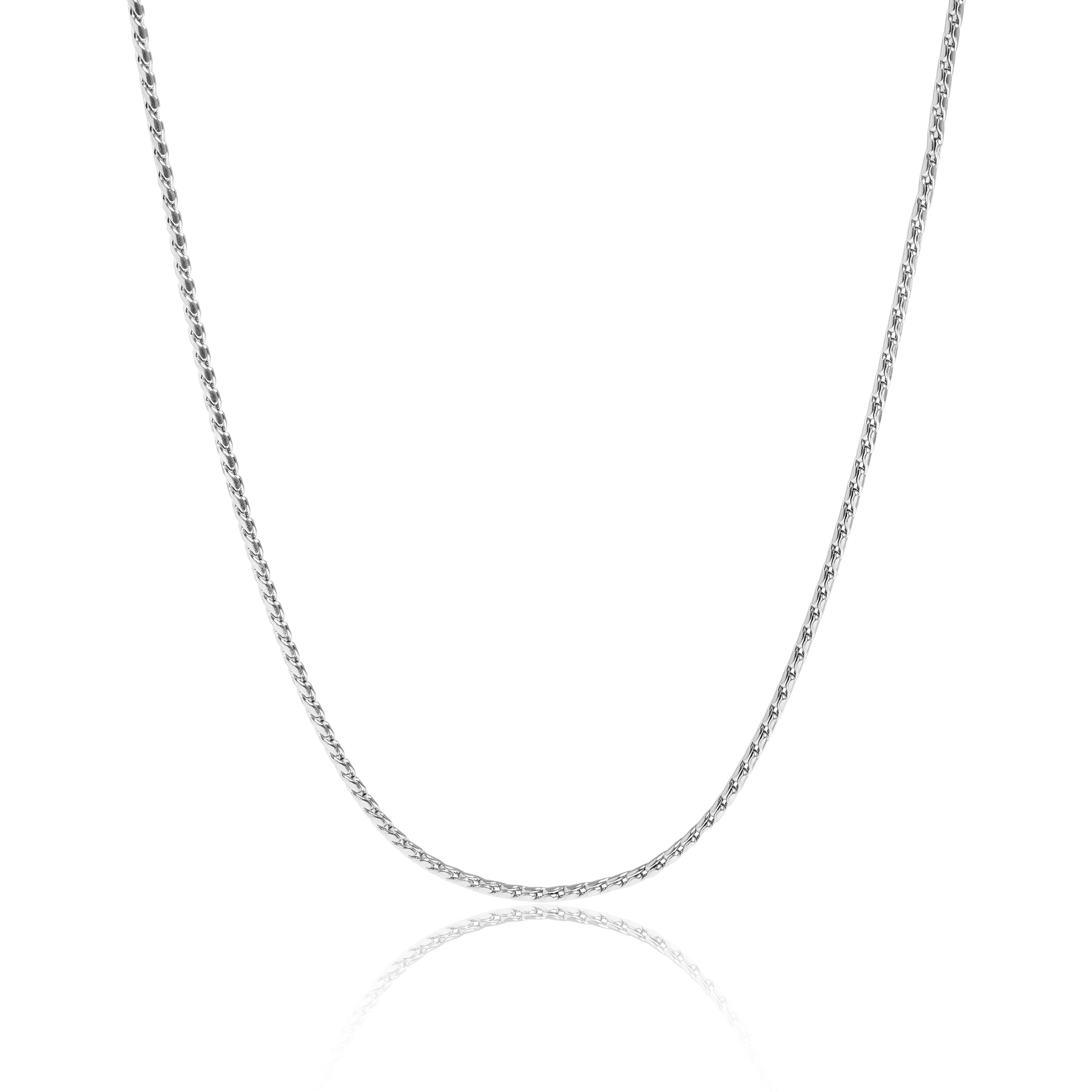 Twisted Link Chain Necklace - 1.5mm Stainless Steel Durable Metal Chain | Tarnish Resistant