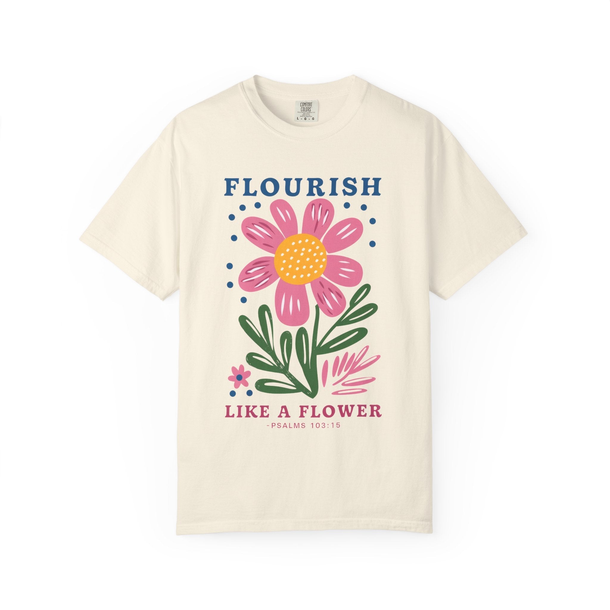 Christian Flower Tee – Uplifting Faith T-Shirt With Hand-Drawn Florals & Scripture - T-Shirt | Sunflower Soul Boutique