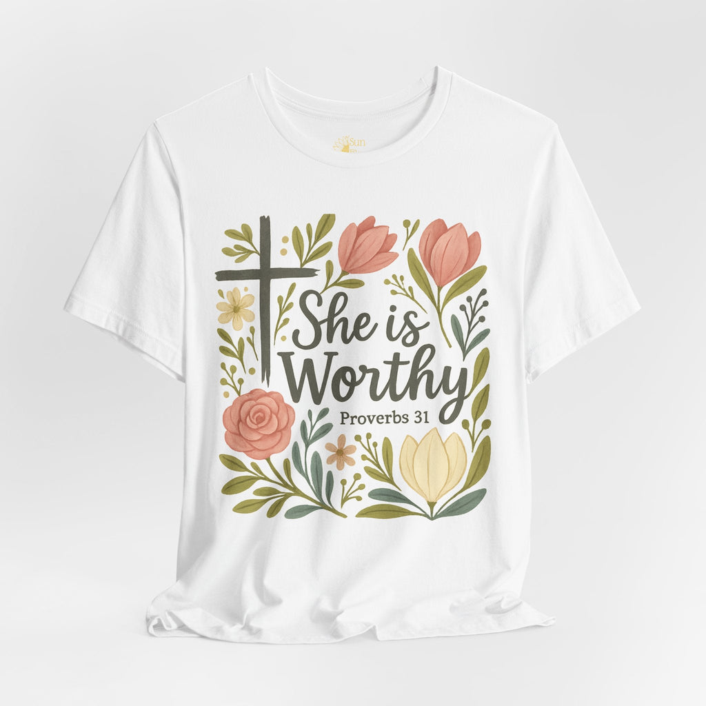 Christian Inspirational Tee – Women's Proverbs 31 Top | Floral Graphic Shirt - T-Shirt | Sunflower Soul Boutique