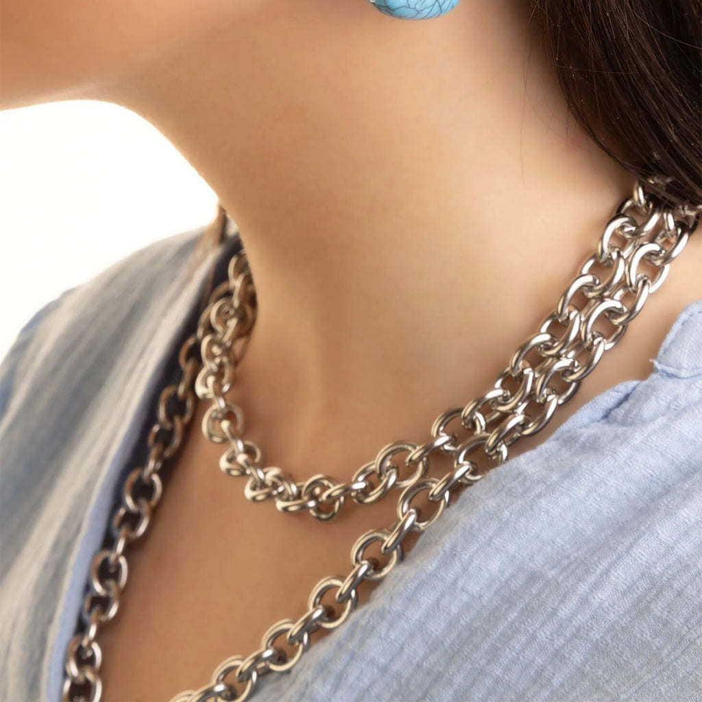 Chunky Chain Necklace | 18K Gold PVD Coated Stainless Steel | Oversized Link Jewelry - Necklaces | Sunflower Soul Boutique
