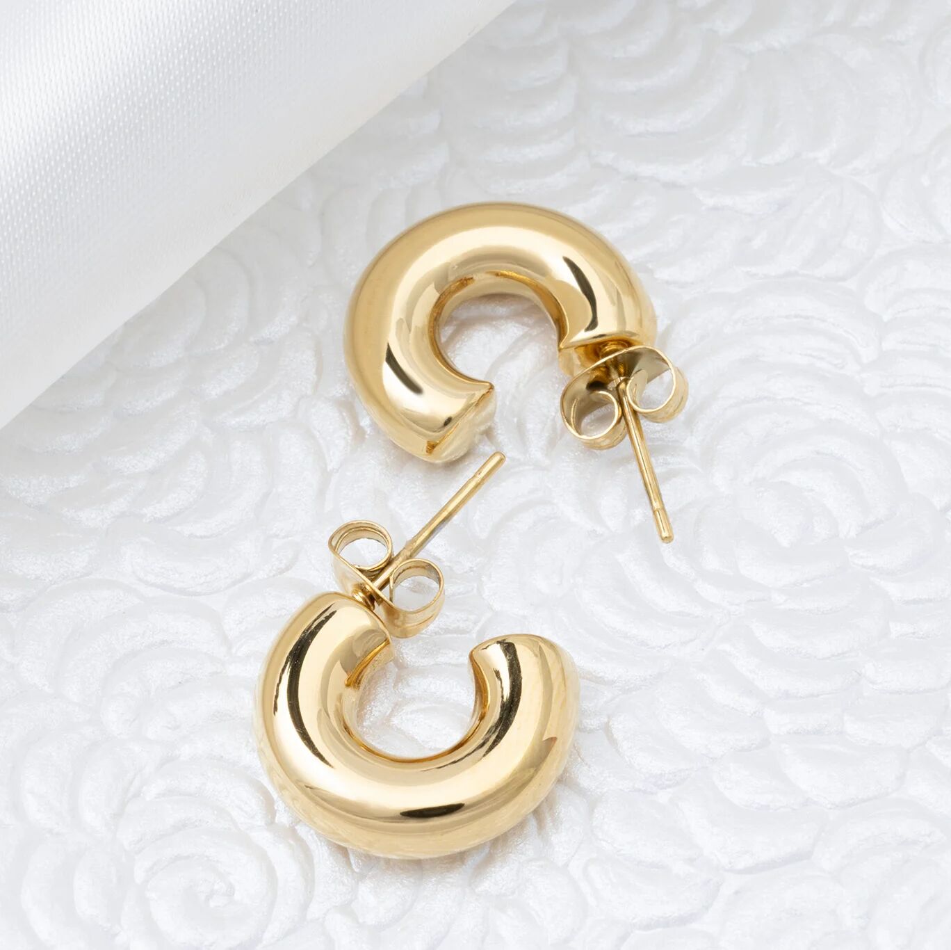 14K Gold Filled PLUS Chunky Huggie Hoop Earring