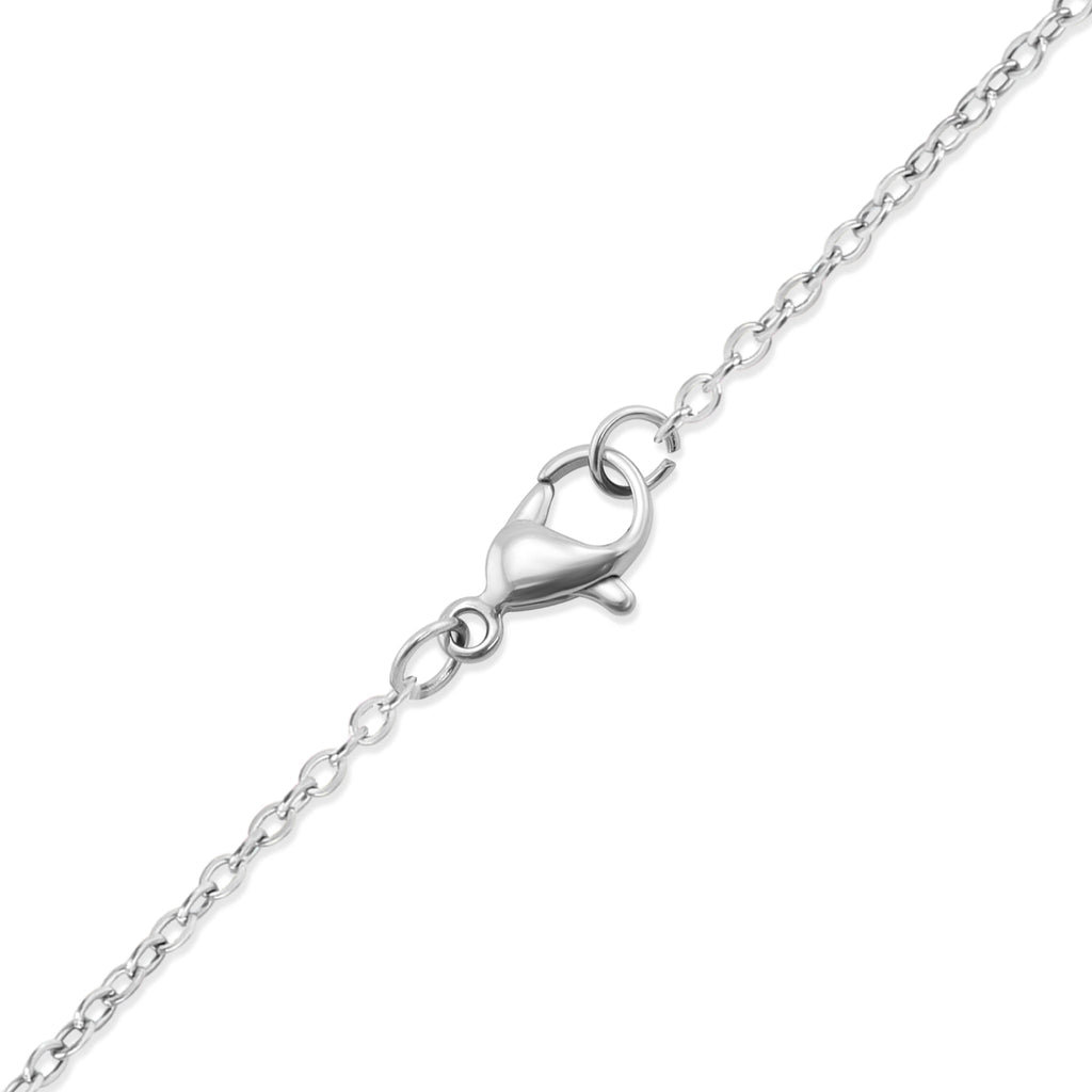 18K Gold Mini Necklace – Polished Stainless Steel 18 Inch Chain With Engravable Circle Pendant