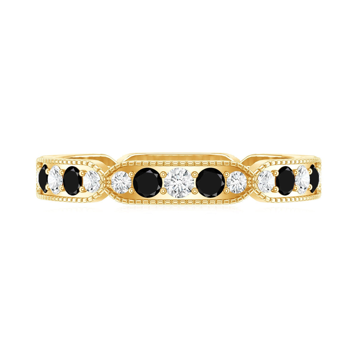 Classic Black Onyx and Diamond Eternity Band Ring