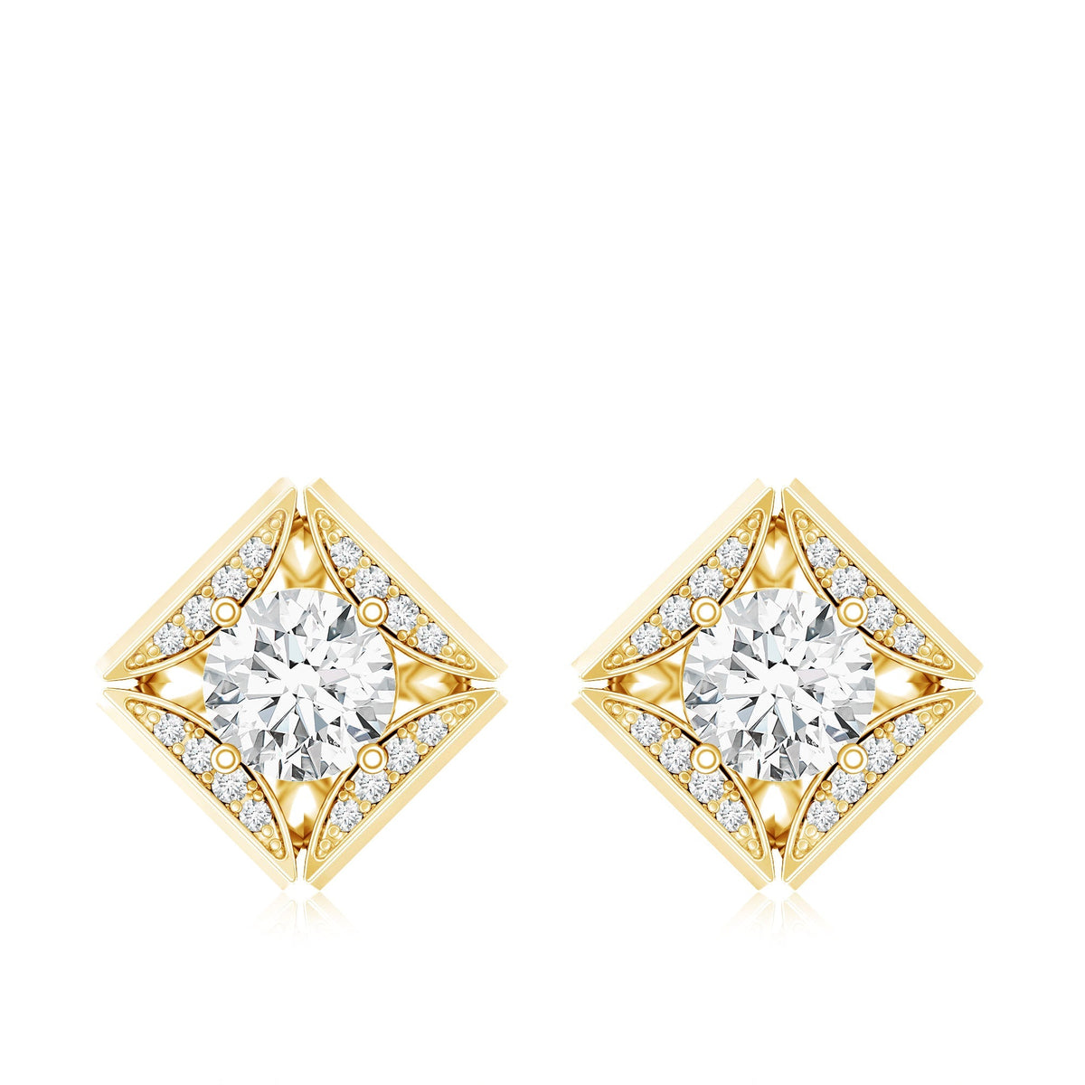 Classic Lab Grown Diamond Stud Earrings With Screw Back