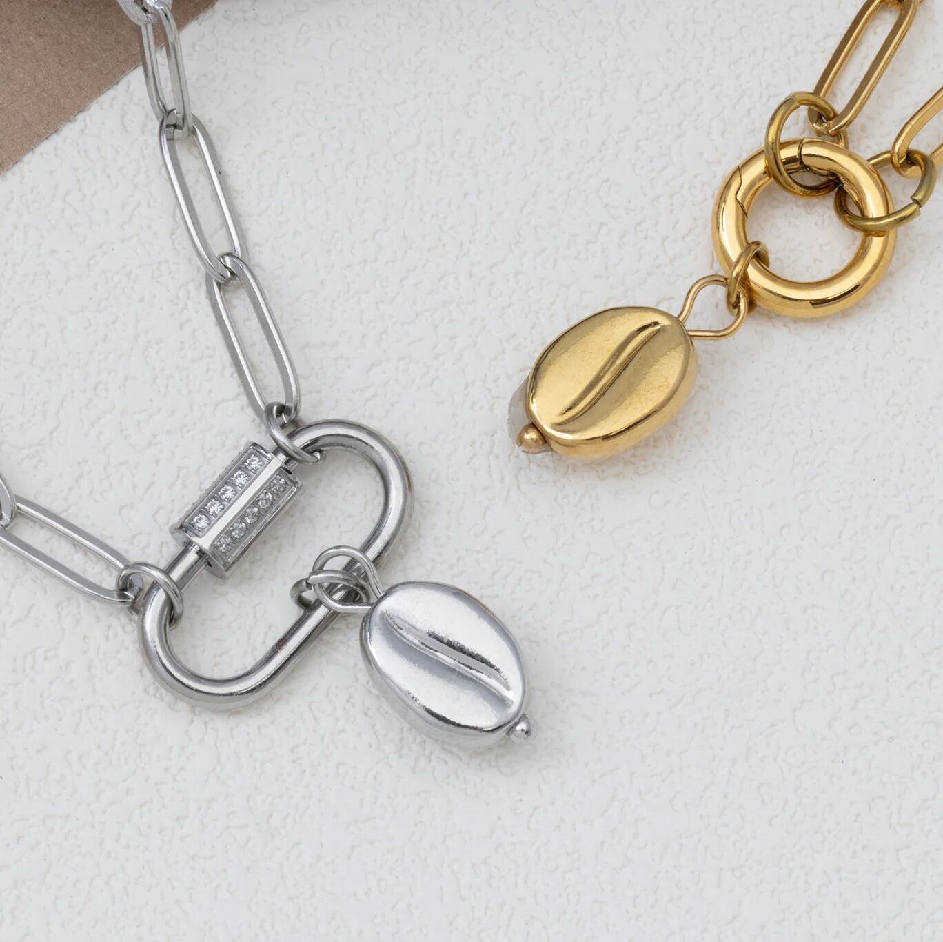 Coffee Bean Charm - 18K Gold PVD Coated Stainless Steel Tarnish Resistant Jewelry - Charms | Sunflower Soul Boutique
