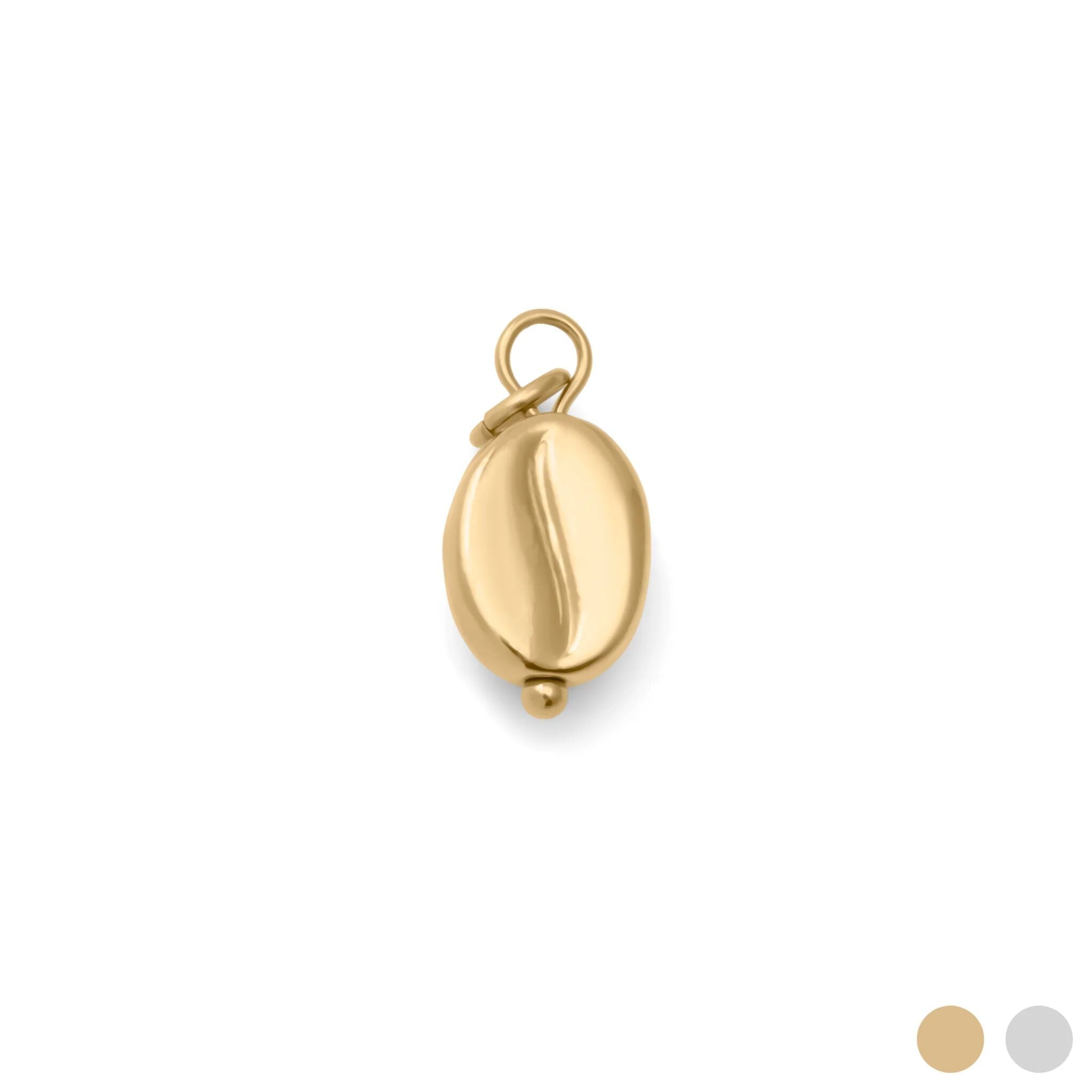 Coffee Bean Charm - 18K Gold PVD Coated Stainless Steel Tarnish Resistant Jewelry - Charms | Sunflower Soul Boutique