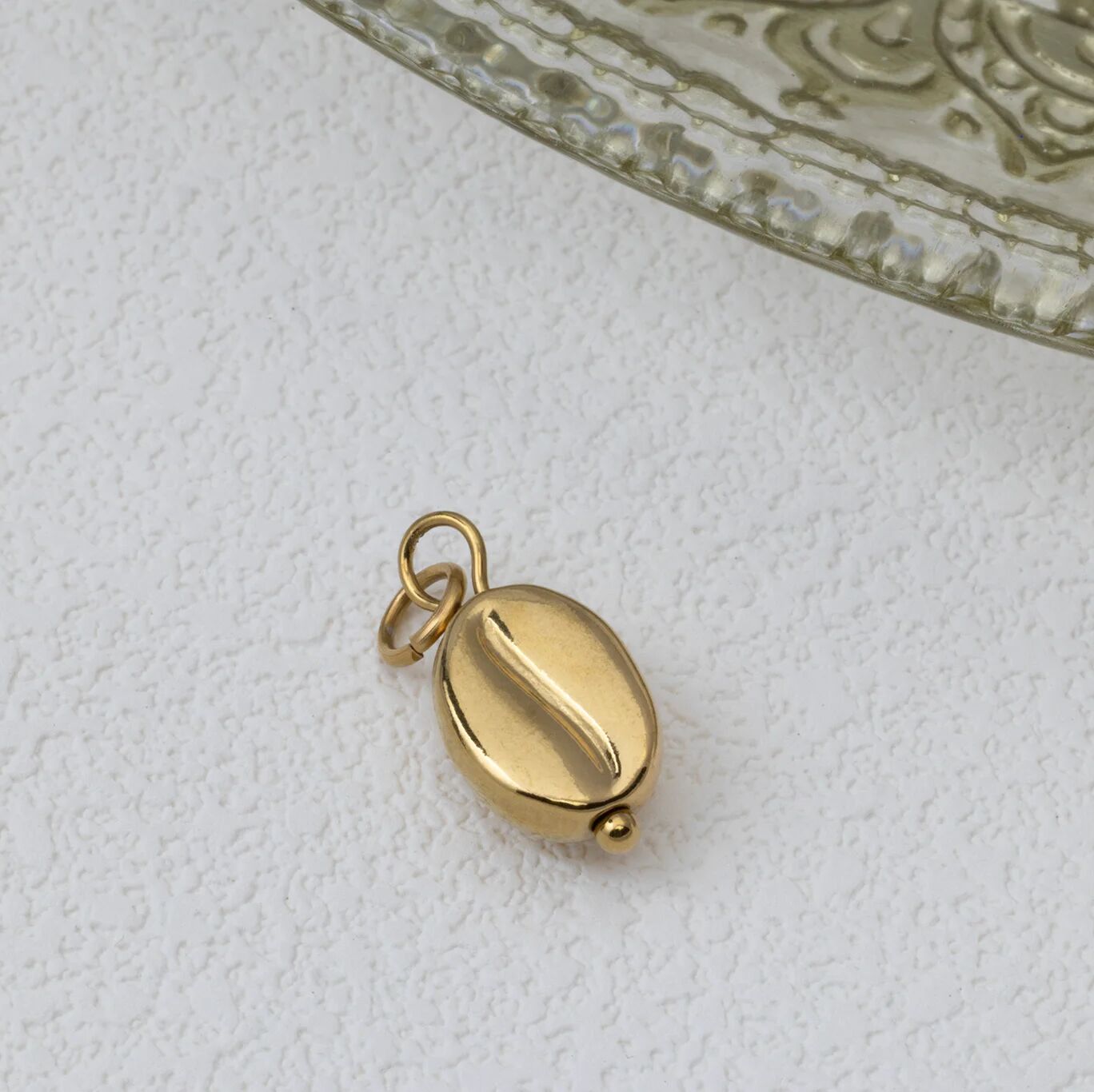Coffee Bean Charm - 18K Gold PVD Coated Stainless Steel Tarnish Resistant Jewelry - Charms | Sunflower Soul Boutique