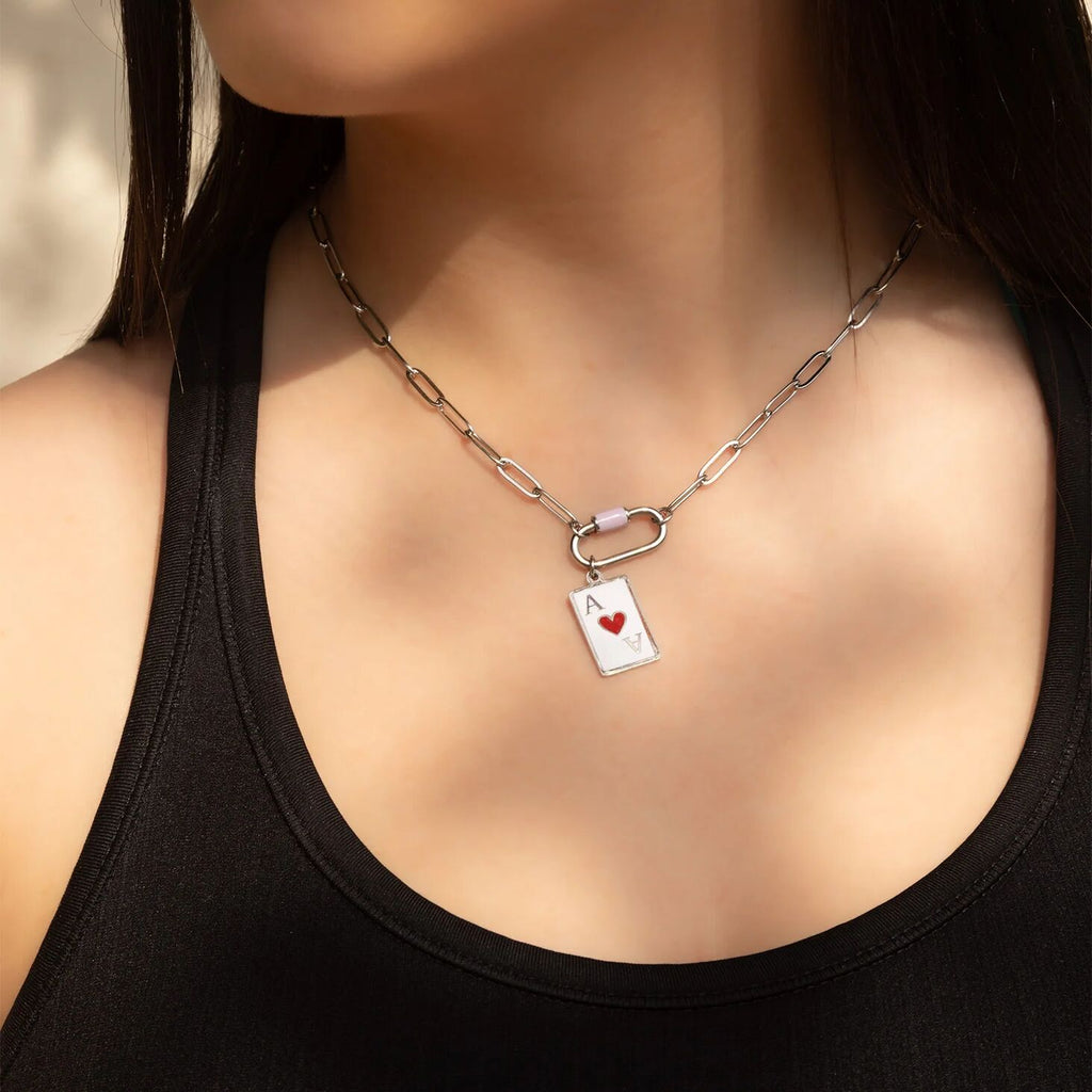 Colorful Carabiner Necklace – 18K Gold Coated Stainless Steel Paperclip Chain - Necklaces | Sunflower Soul Boutique