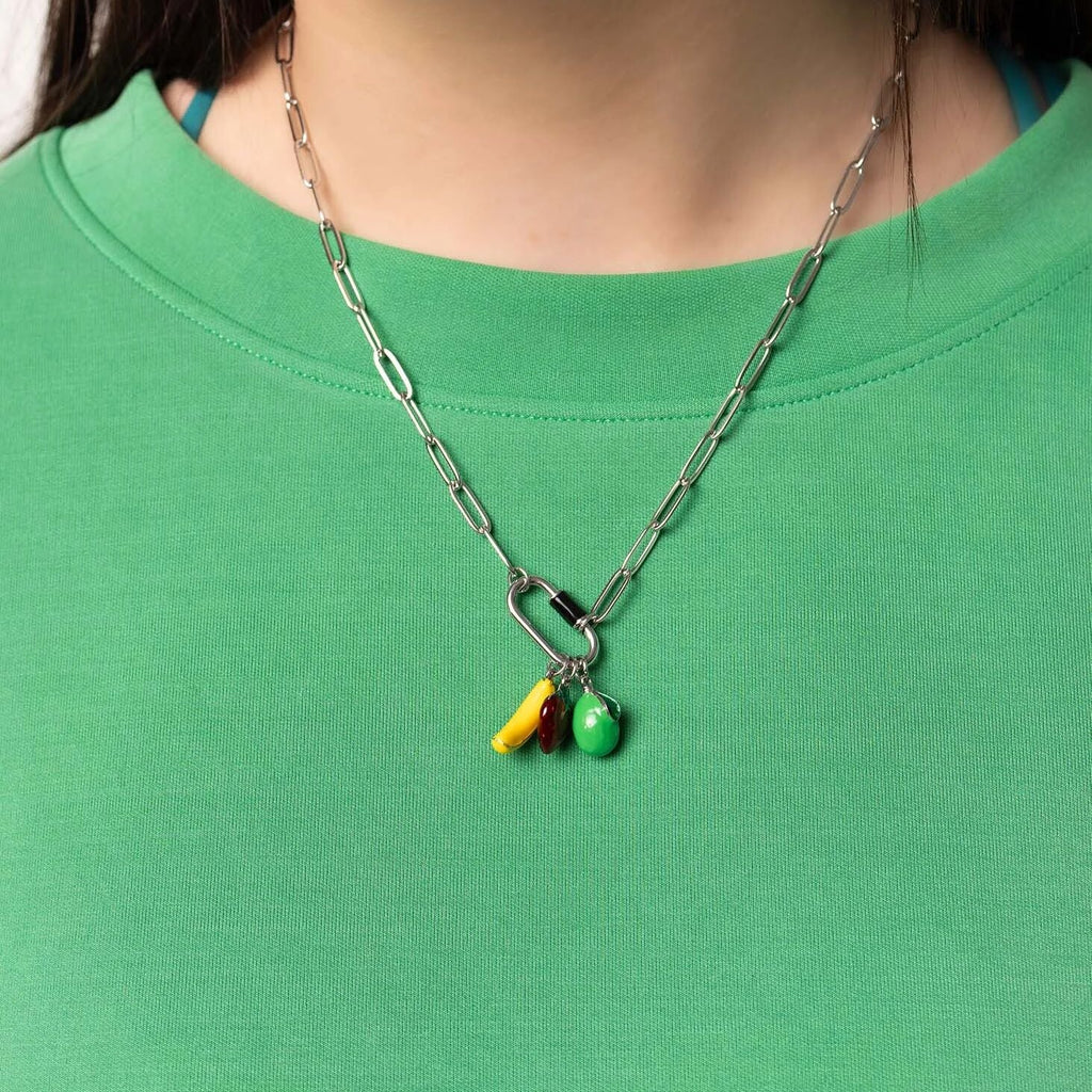 Colorful Carabiner Necklace – 18K Gold Coated Stainless Steel Paperclip Chain - Necklaces | Sunflower Soul Boutique