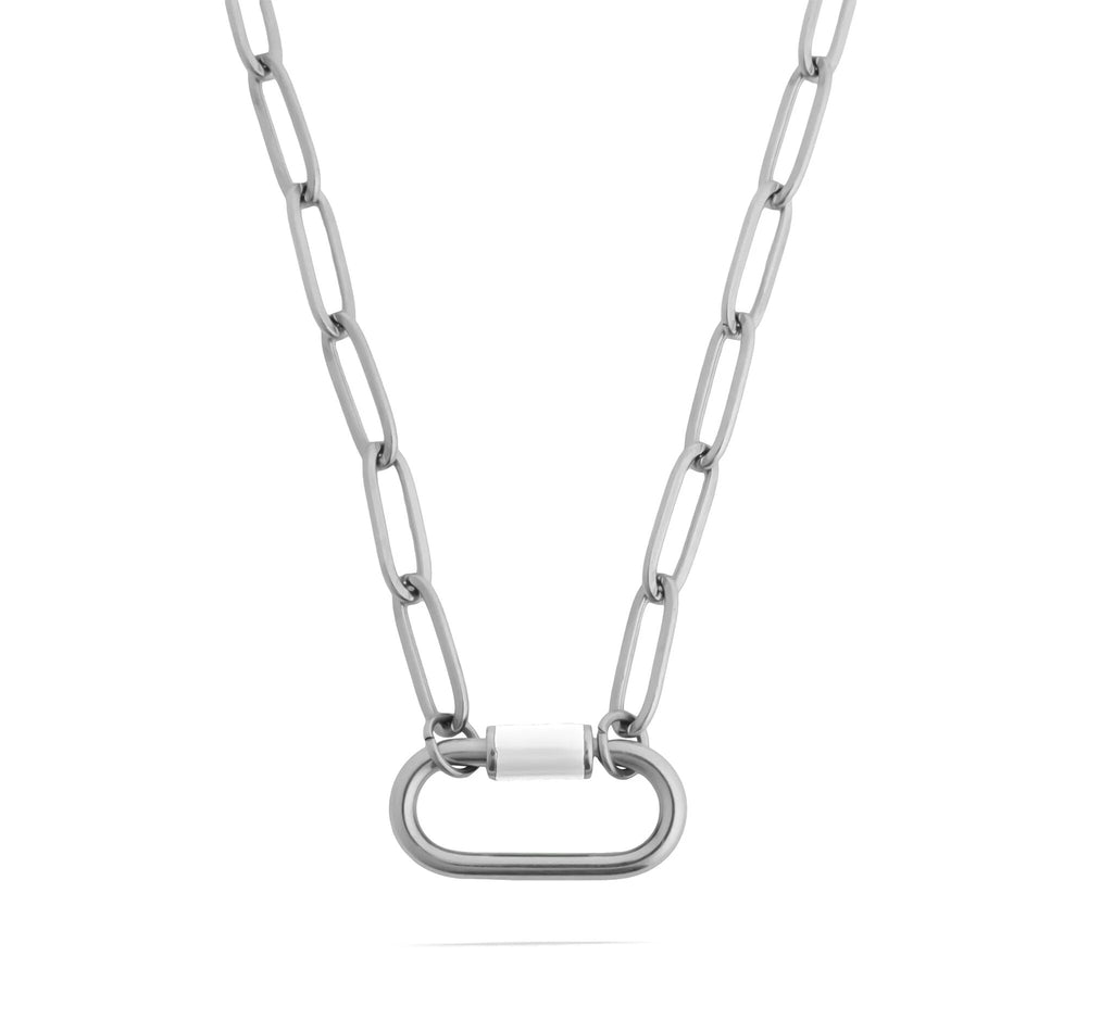 Colorful Carabiner Necklace – 18K Gold Coated Stainless Steel Paperclip Chain - Necklaces | Sunflower Soul Boutique
