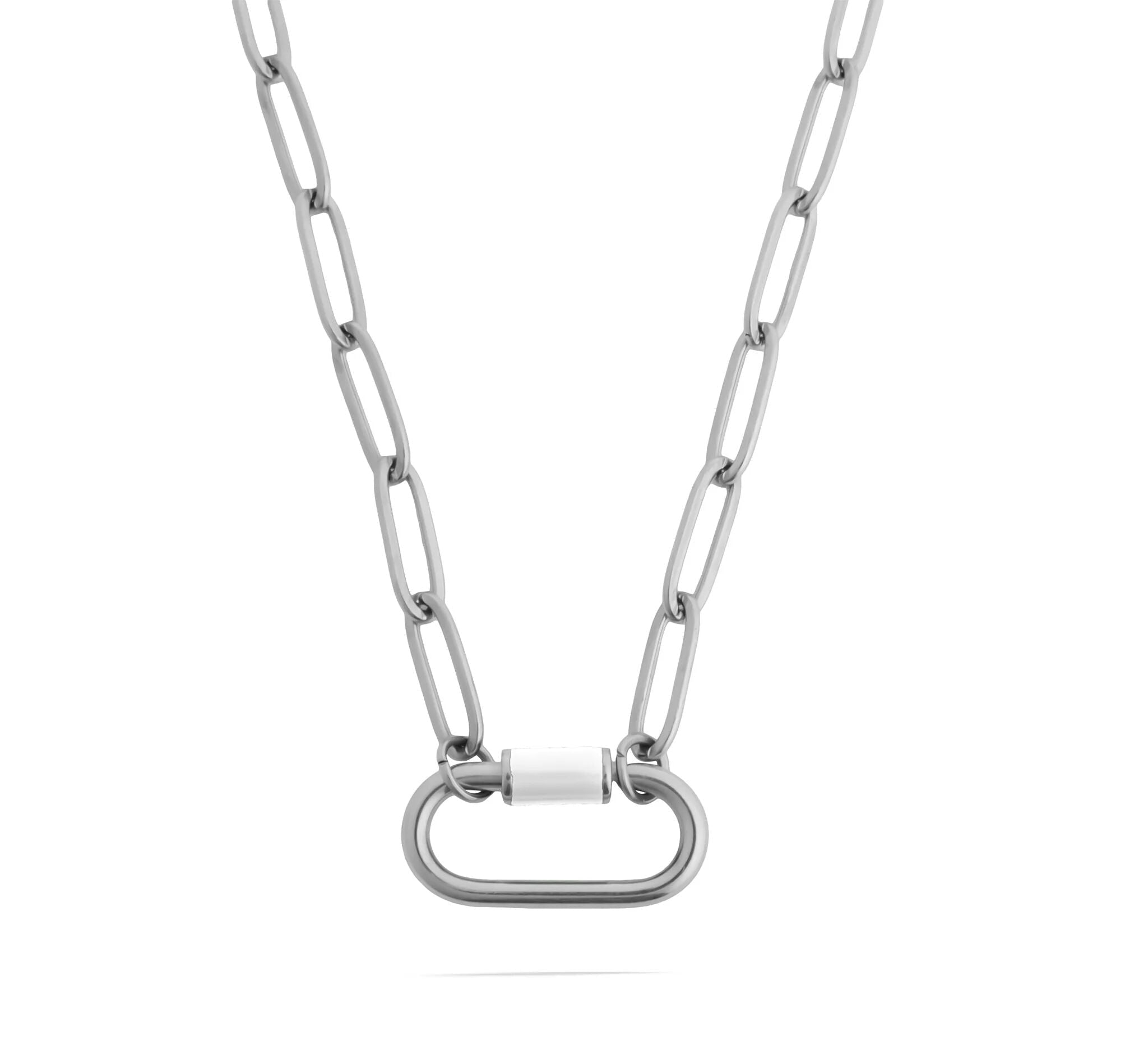 Colorful Carabiner Necklace – 18K Gold Coated Stainless Steel Paperclip Chain - Necklaces | Sunflower Soul Boutique