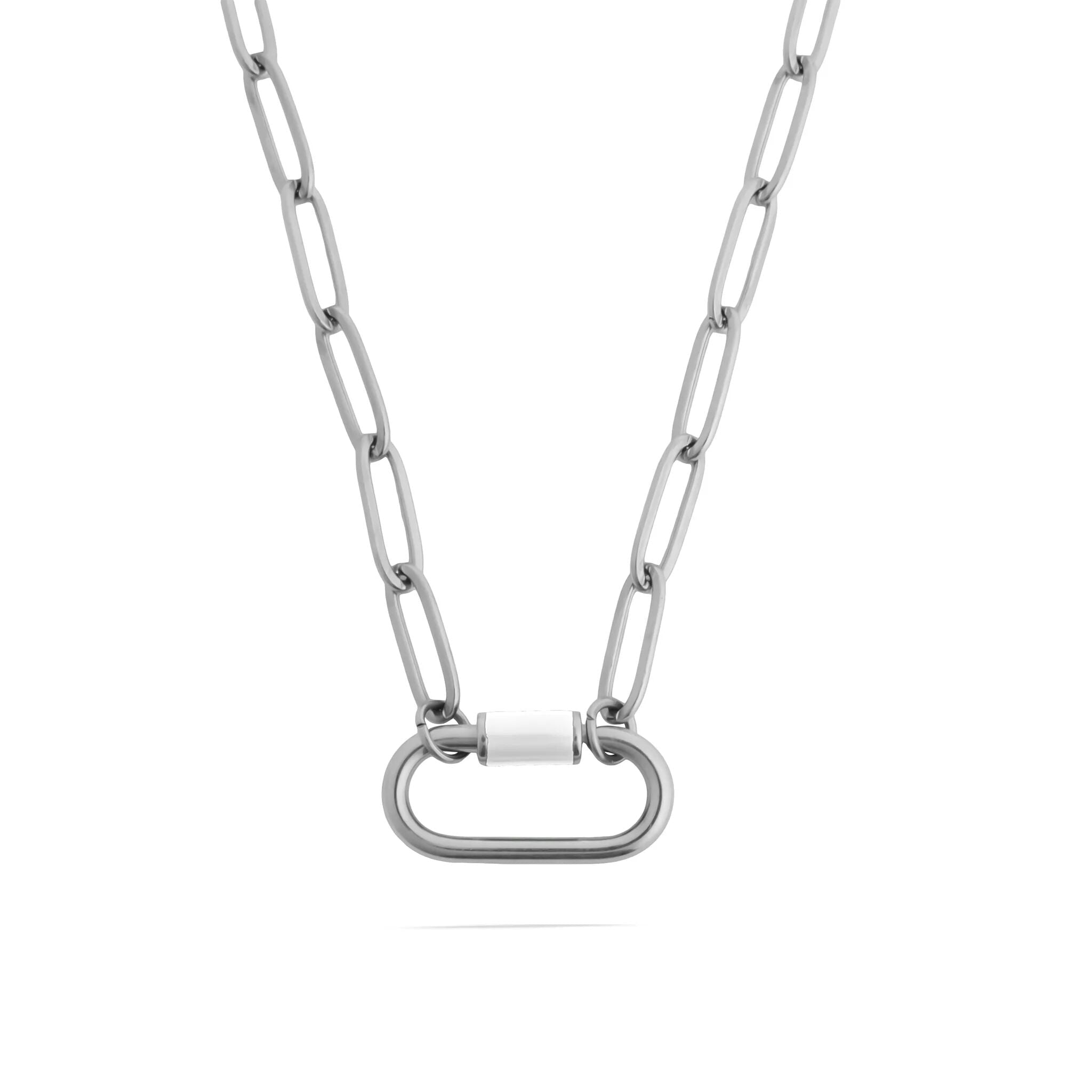 Colorful Carabiner Necklace – 18K Gold Coated Stainless Steel Paperclip Chain - Necklaces | Sunflower Soul Boutique