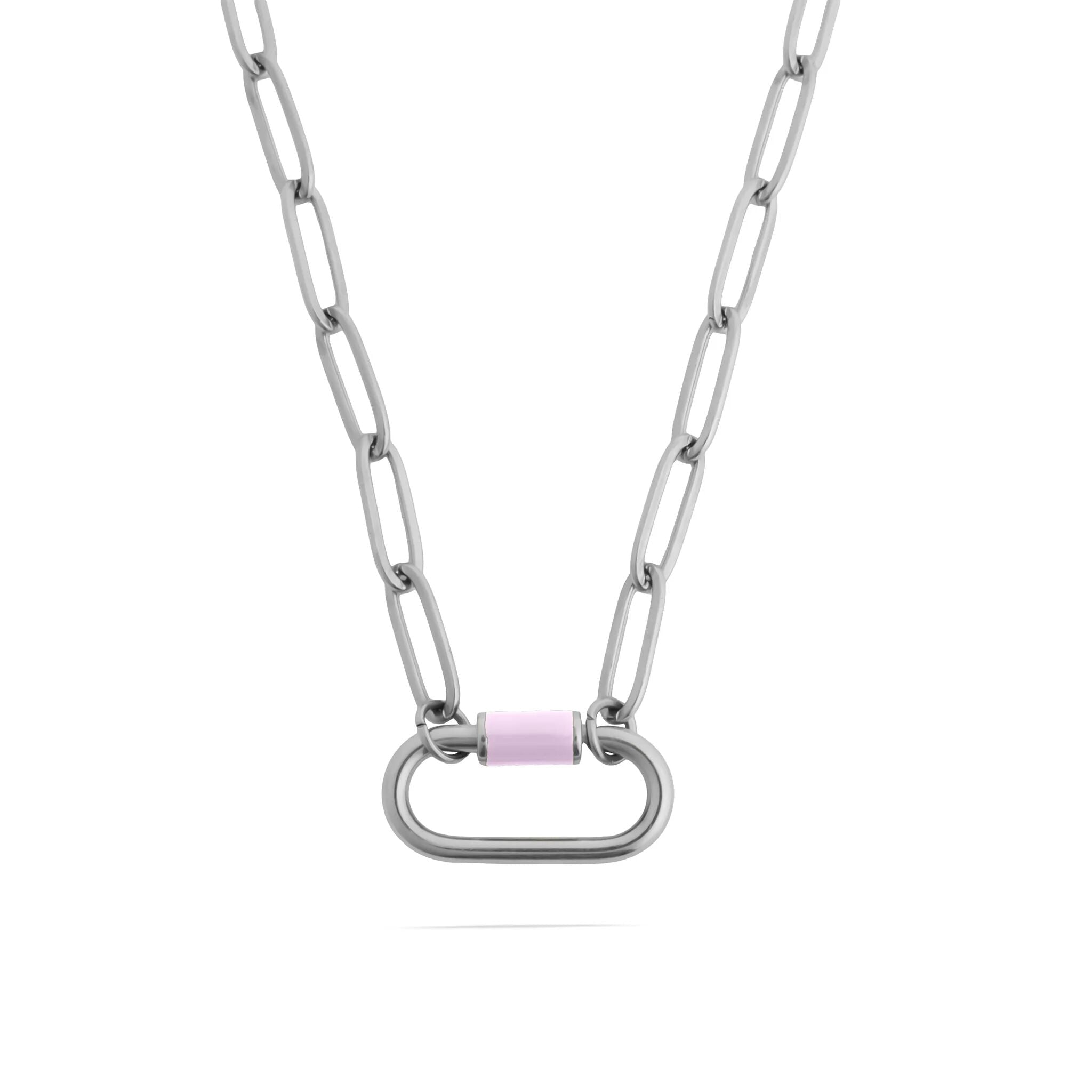 Colorful Carabiner Necklace – 18K Gold Coated Stainless Steel Paperclip Chain - Necklaces | Sunflower Soul Boutique