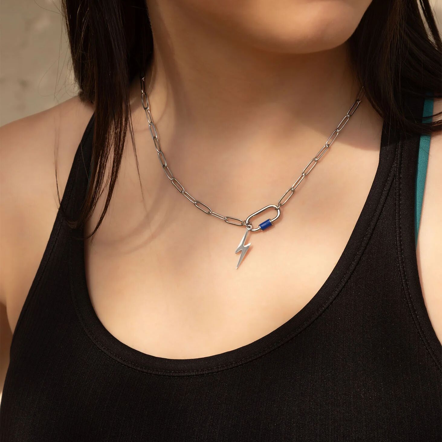 Colorful Carabiner Necklace – 18K Gold Coated Stainless Steel Paperclip Chain - Necklaces | Sunflower Soul Boutique