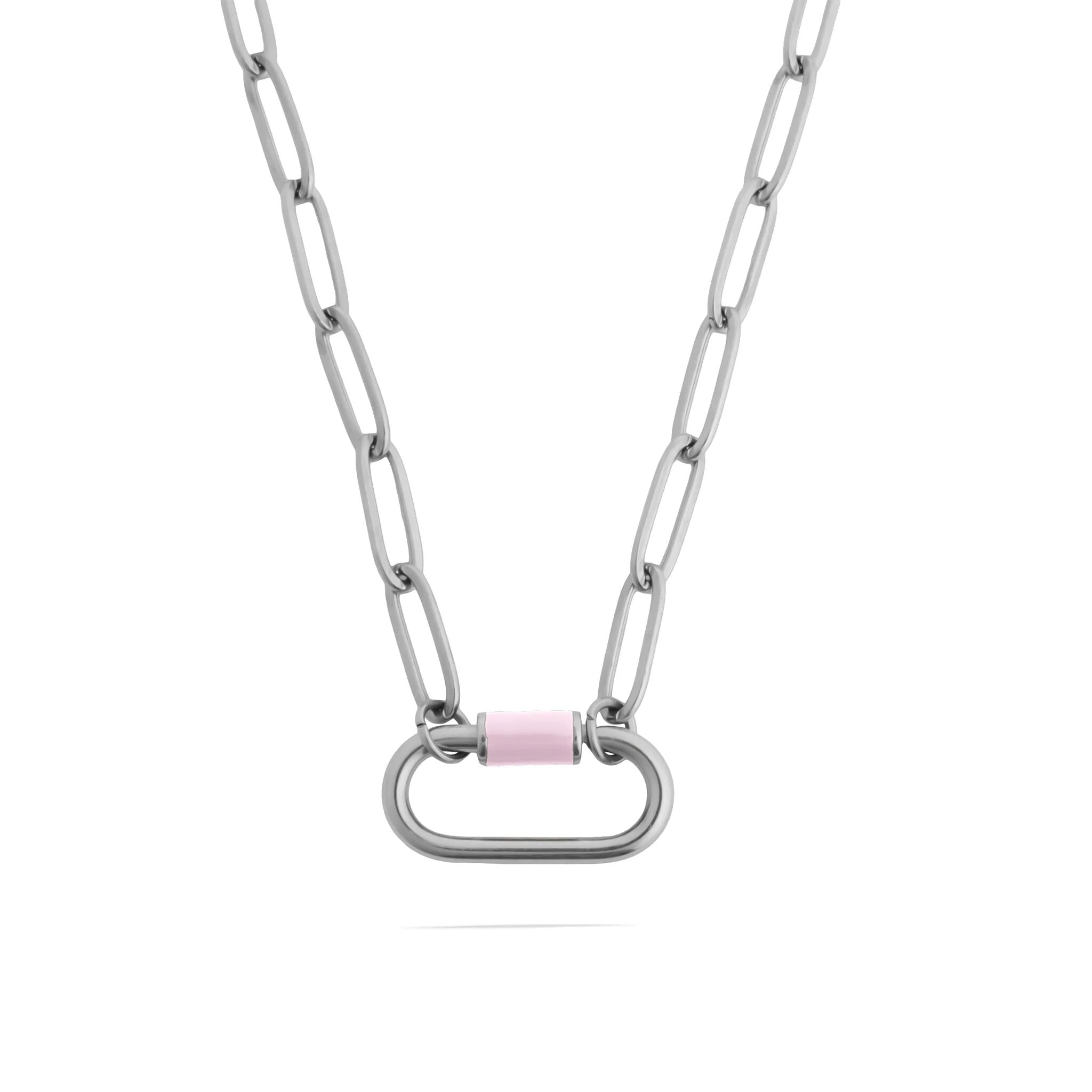 Colorful Carabiner Necklace – 18K Gold Coated Stainless Steel Paperclip Chain - Necklaces | Sunflower Soul Boutique