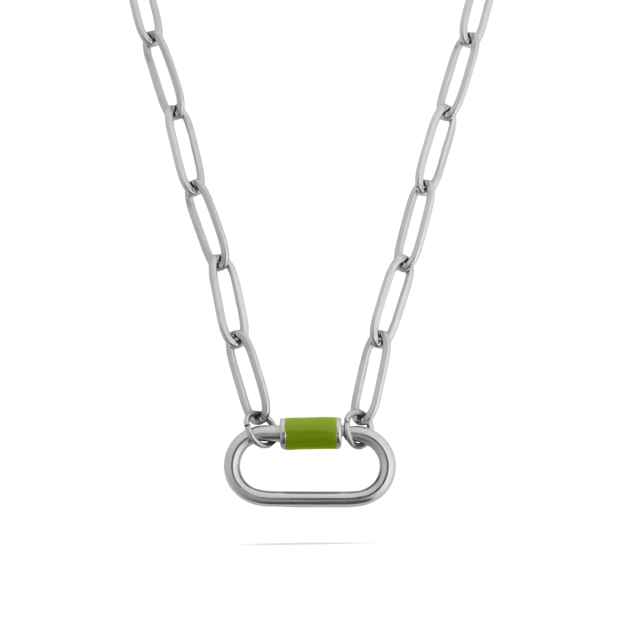 Colorful Carabiner Necklace – 18K Gold Coated Stainless Steel Paperclip Chain - Necklaces | Sunflower Soul Boutique