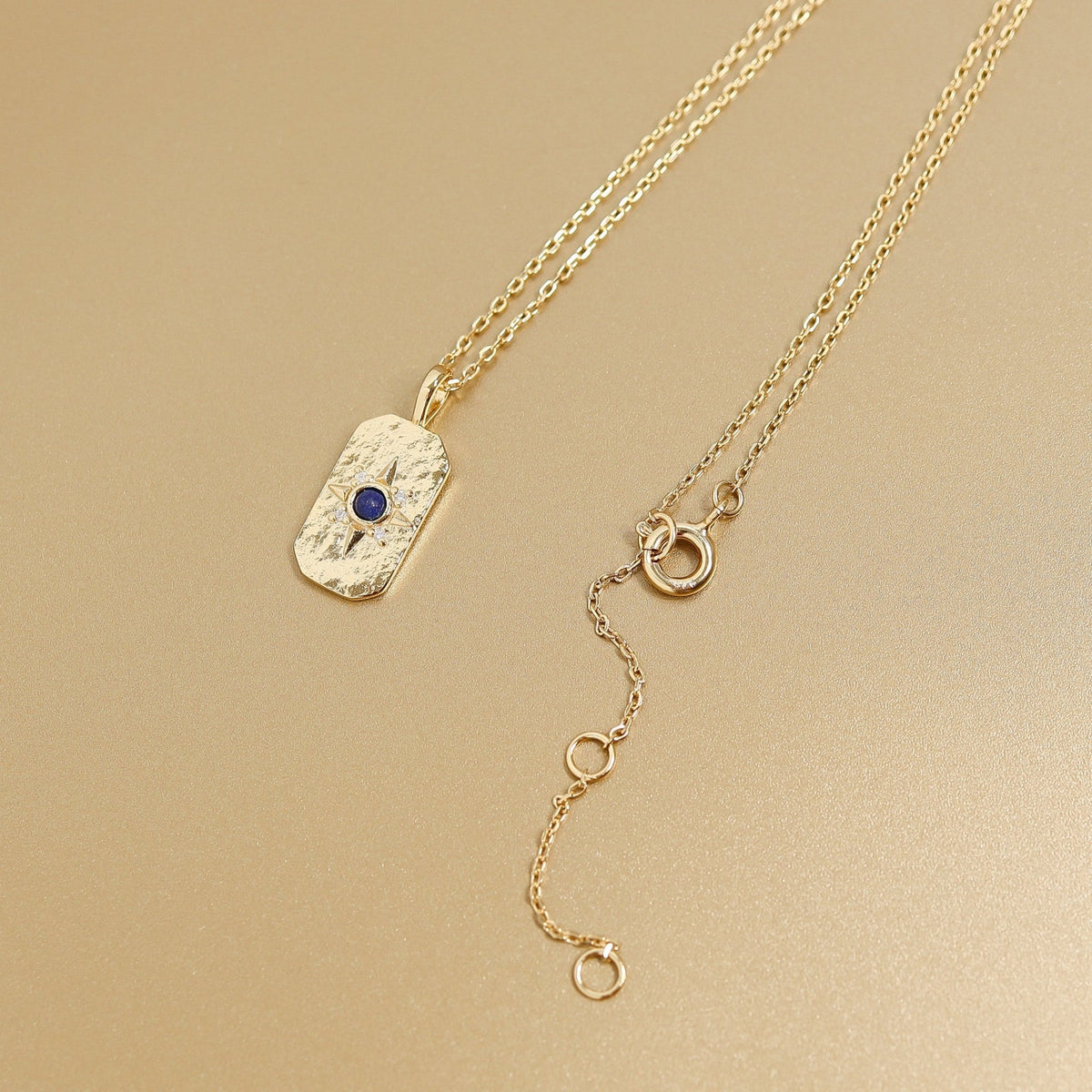 Compass Star Necklace | 14K Gold Plated Sterling Silver, Onyx