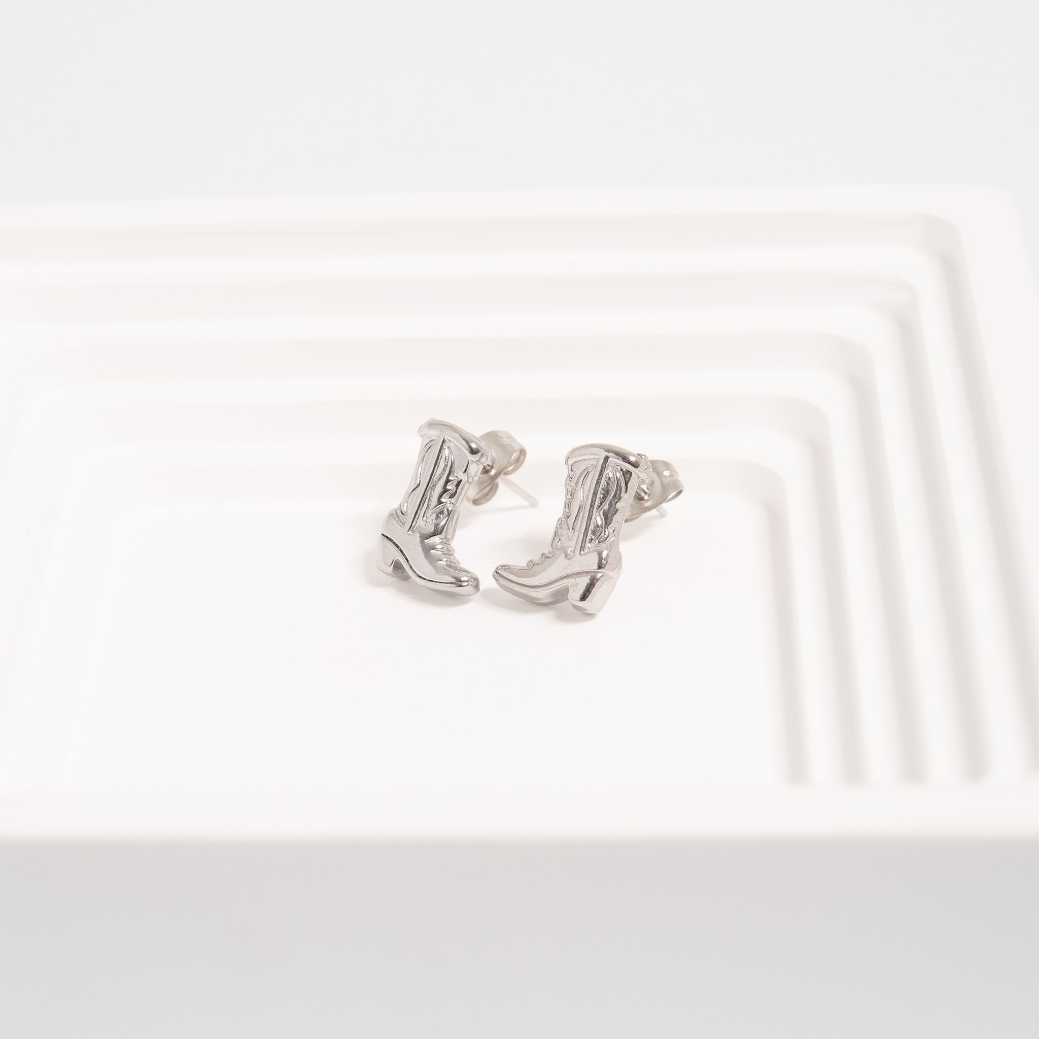Cowboy Boot Earrings – 18K Gold PVD Coated Stainless Steel Studs Hypoallergenic - Earring | Sunflower Soul Boutique