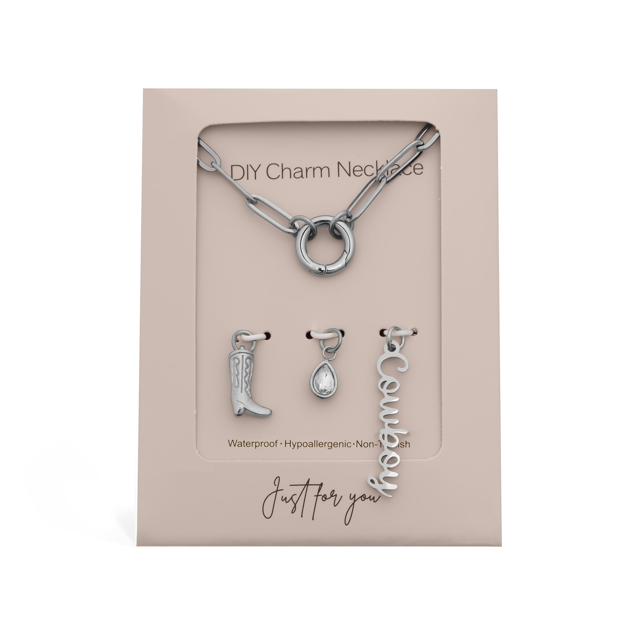 Cowboy Charm Necklace – 18K Gold Stainless Steel Paperclip Charm Holder Set - Charm Necklace | Sunflower Soul Boutique