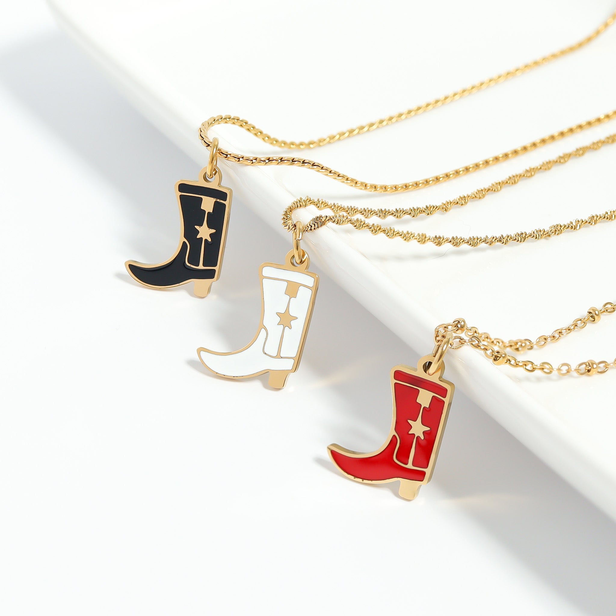Cowboy Boot Charm – 18K Gold PVD Stainless Steel Western Jewelry Accent