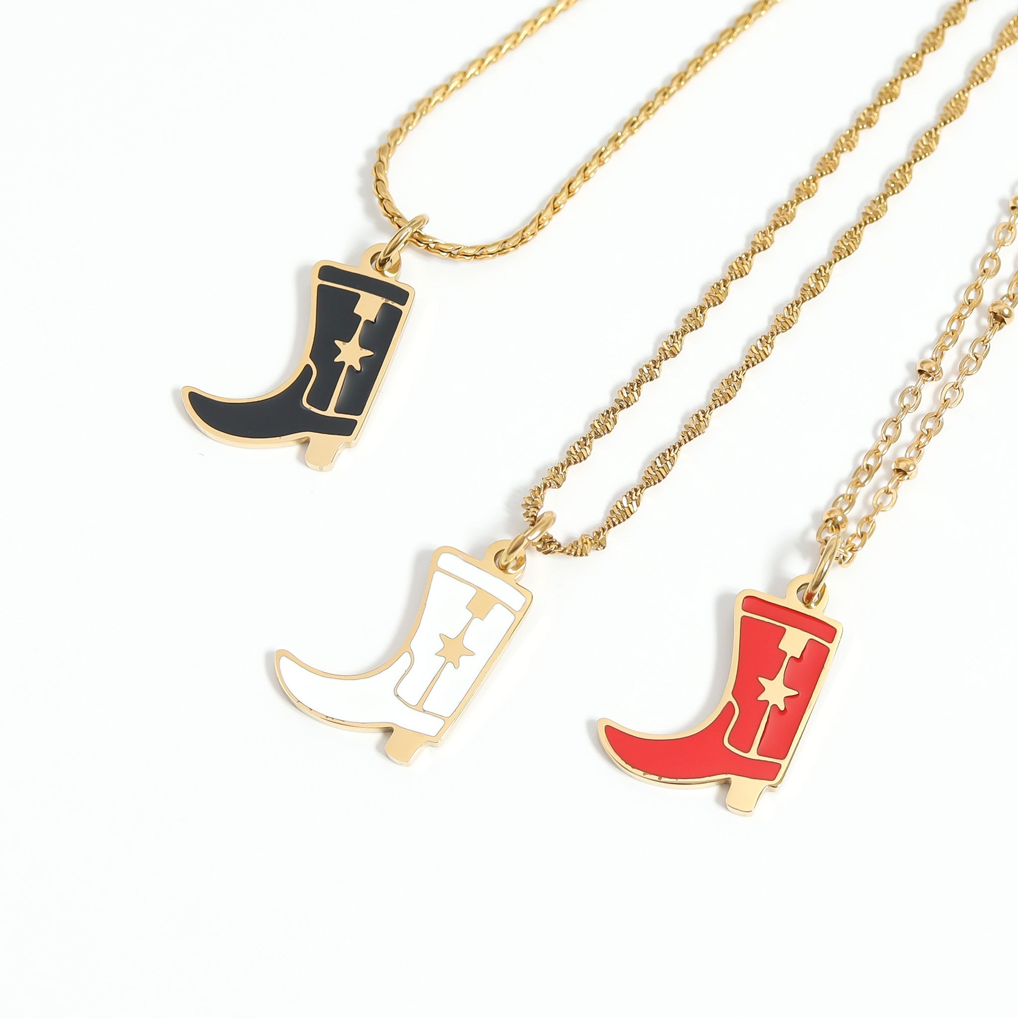 Cowboy Boot Charm – 18K Gold PVD Stainless Steel Western Jewelry Accent