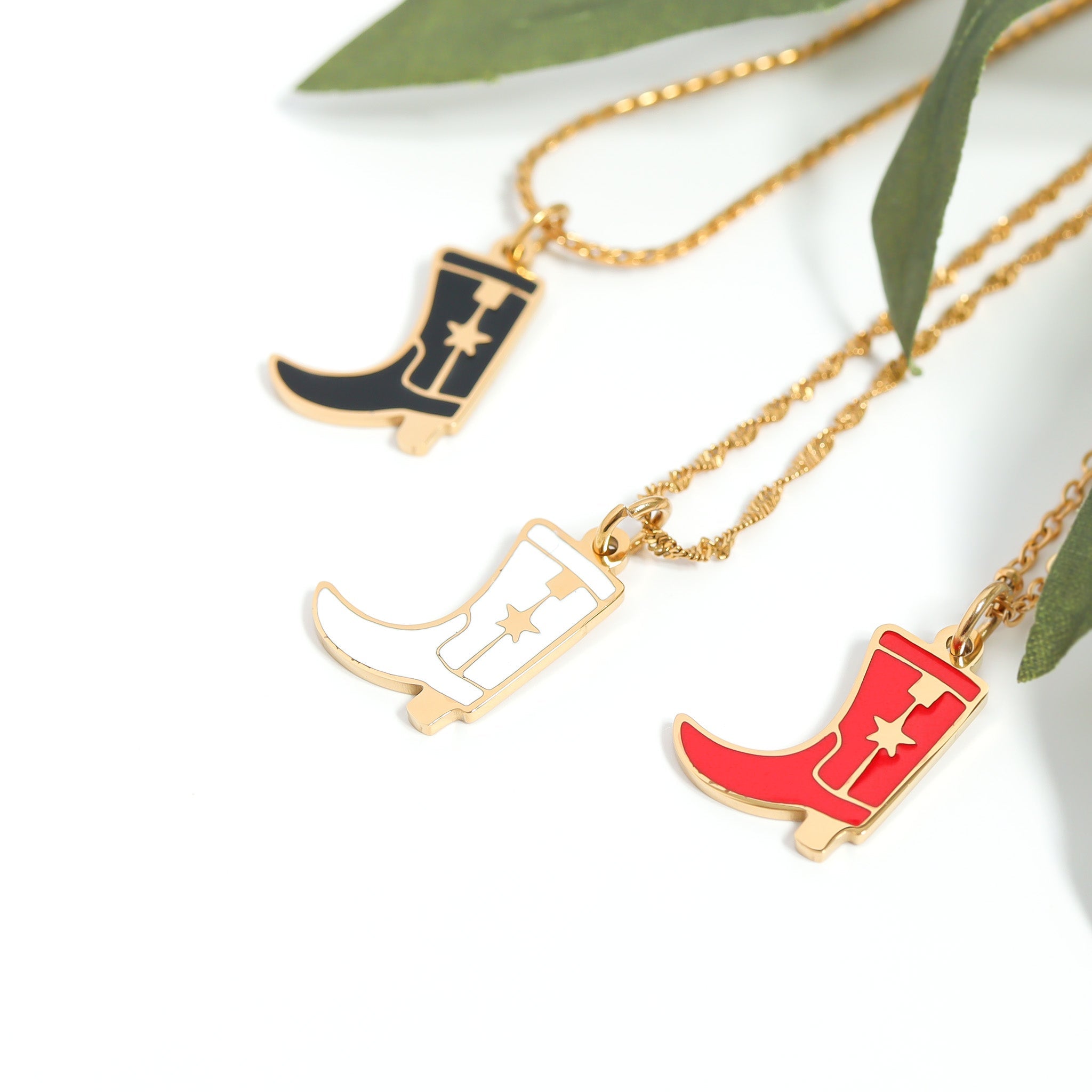 Cowboy Boot Charm – 18K Gold PVD Stainless Steel Western Jewelry Accent