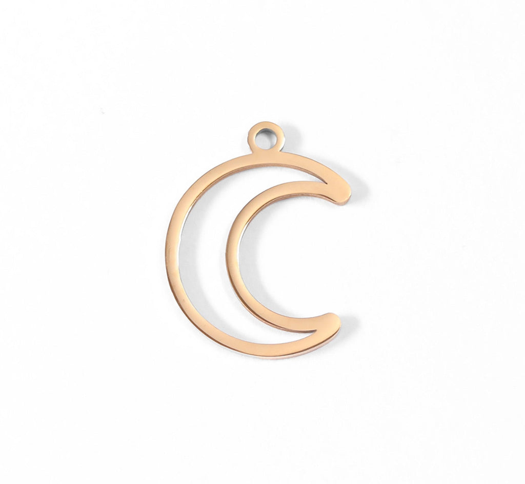 Crescent Moon Charm – Gold Plated 18K Pendant | Waterproof Stainless Steel Jewelry - charm | Sunflower Soul Boutique