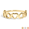 18K Gold Stacking Ring – Alternating Heart Design | Tarnish Resistant & Hypoallergenic