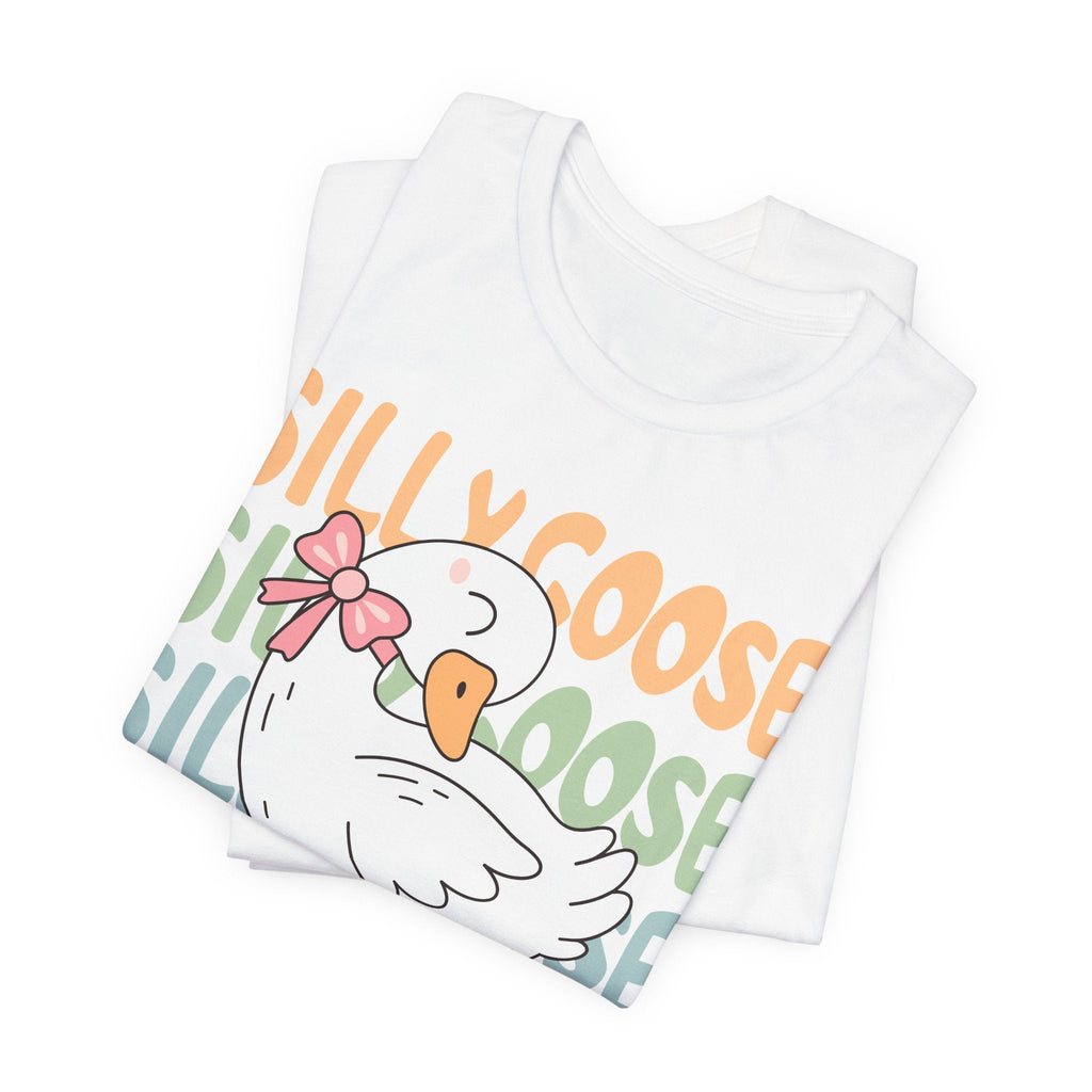 Cute Cartoon Goose Shirt – Soft Cotton T-Shirt | Pastel Graphic Tee For Women - T-Shirt | Sunflower Soul Boutique