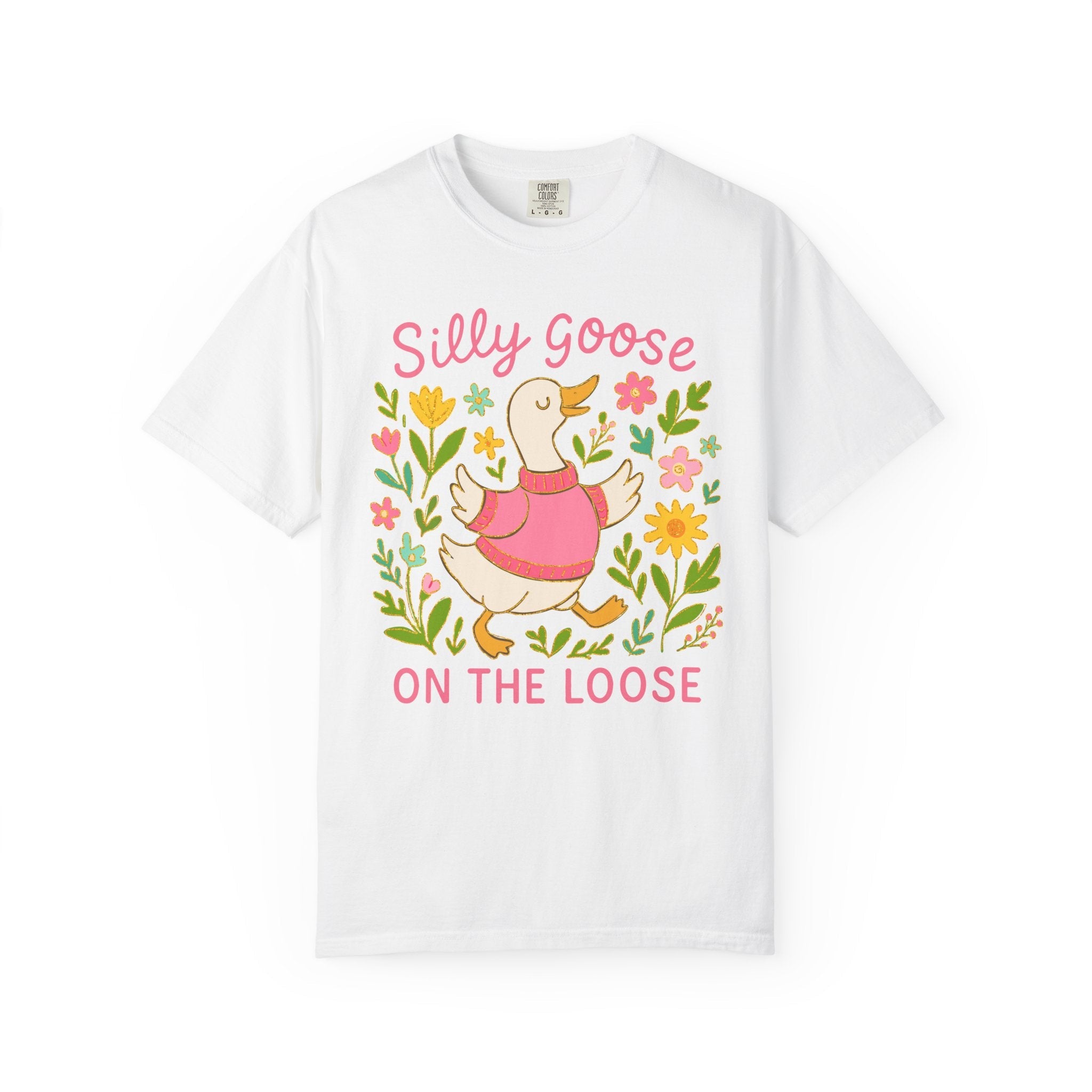 Cute Duck T-Shirt - Women's Graphic Tee With Floral Duck Shirt Design - T-Shirt | Sunflower Soul Boutique