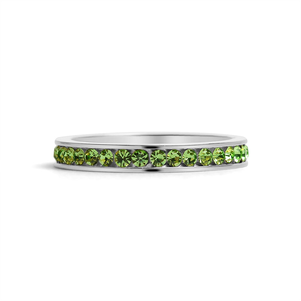 CZ Eternity Ring – Stainless Steel Birthstone Band | Hypoallergenic Durable Jewelry - Ring | Sunflower Soul Boutique