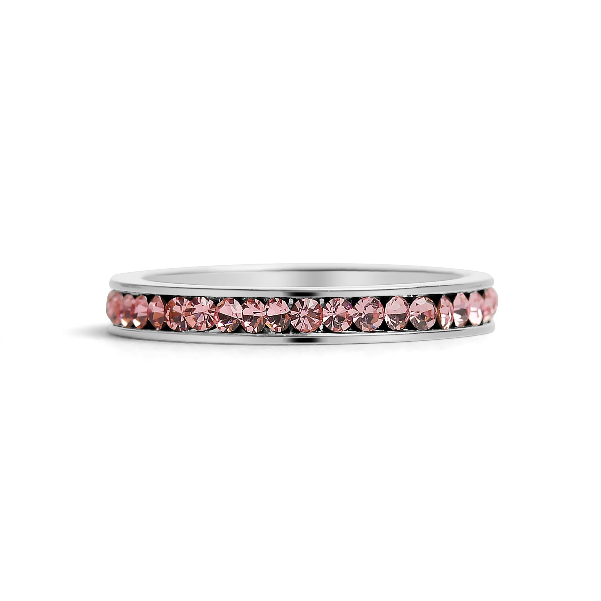CZ Eternity Ring – Stainless Steel Birthstone Band | Hypoallergenic Durable Jewelry - Ring | Sunflower Soul Boutique