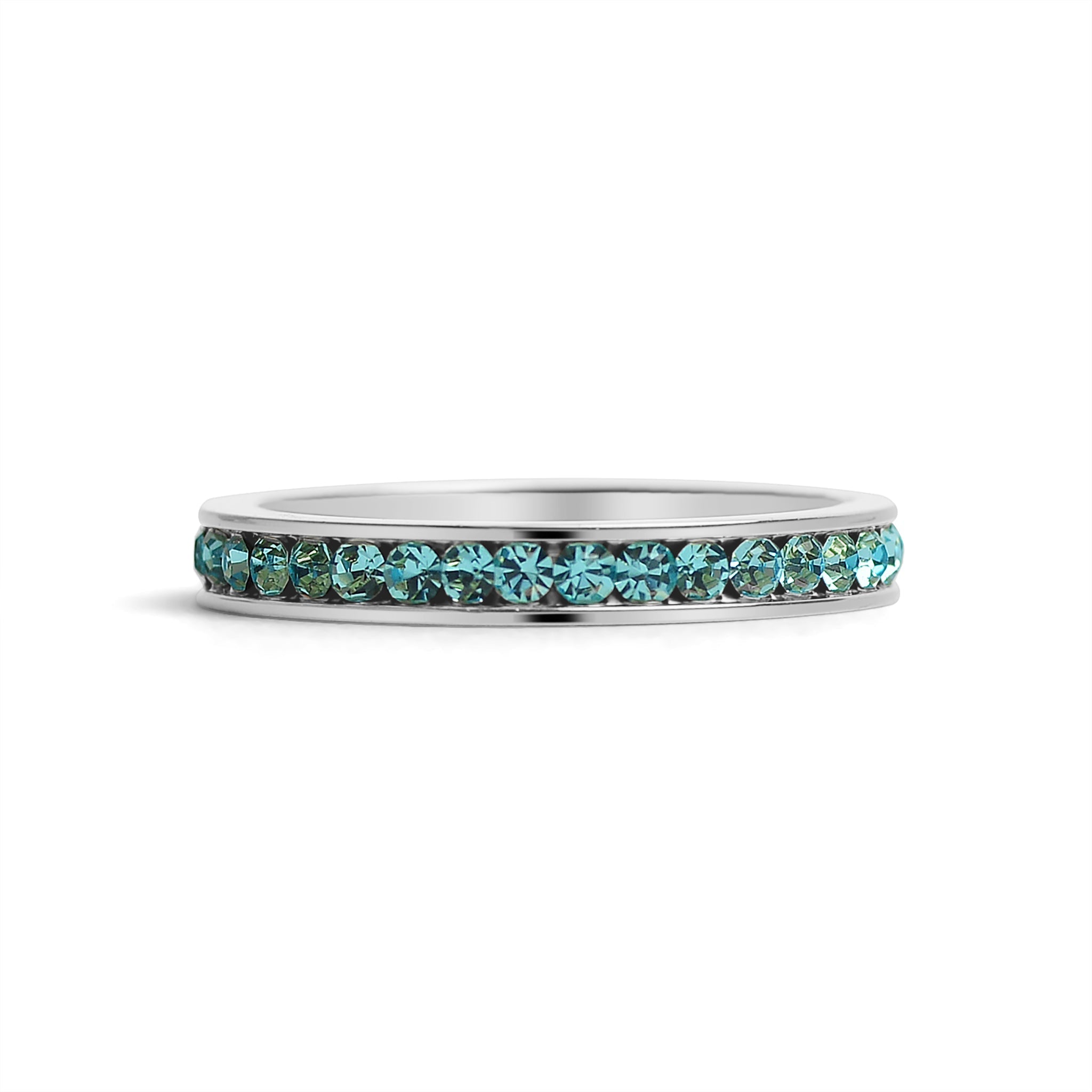 CZ Eternity Ring – Stainless Steel Birthstone Band | Hypoallergenic Durable Jewelry - Ring | Sunflower Soul Boutique