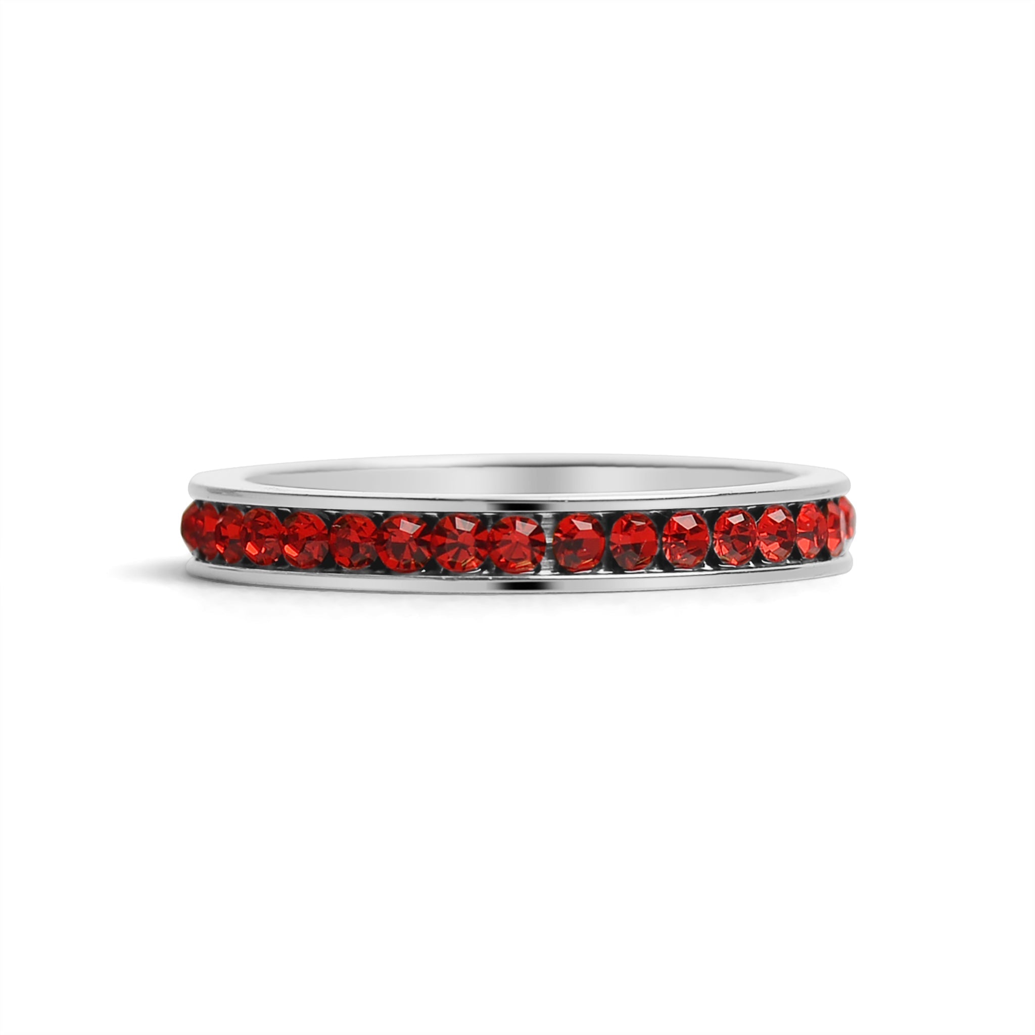 CZ Eternity Ring – Stainless Steel Birthstone Band | Hypoallergenic Durable Jewelry - Ring | Sunflower Soul Boutique