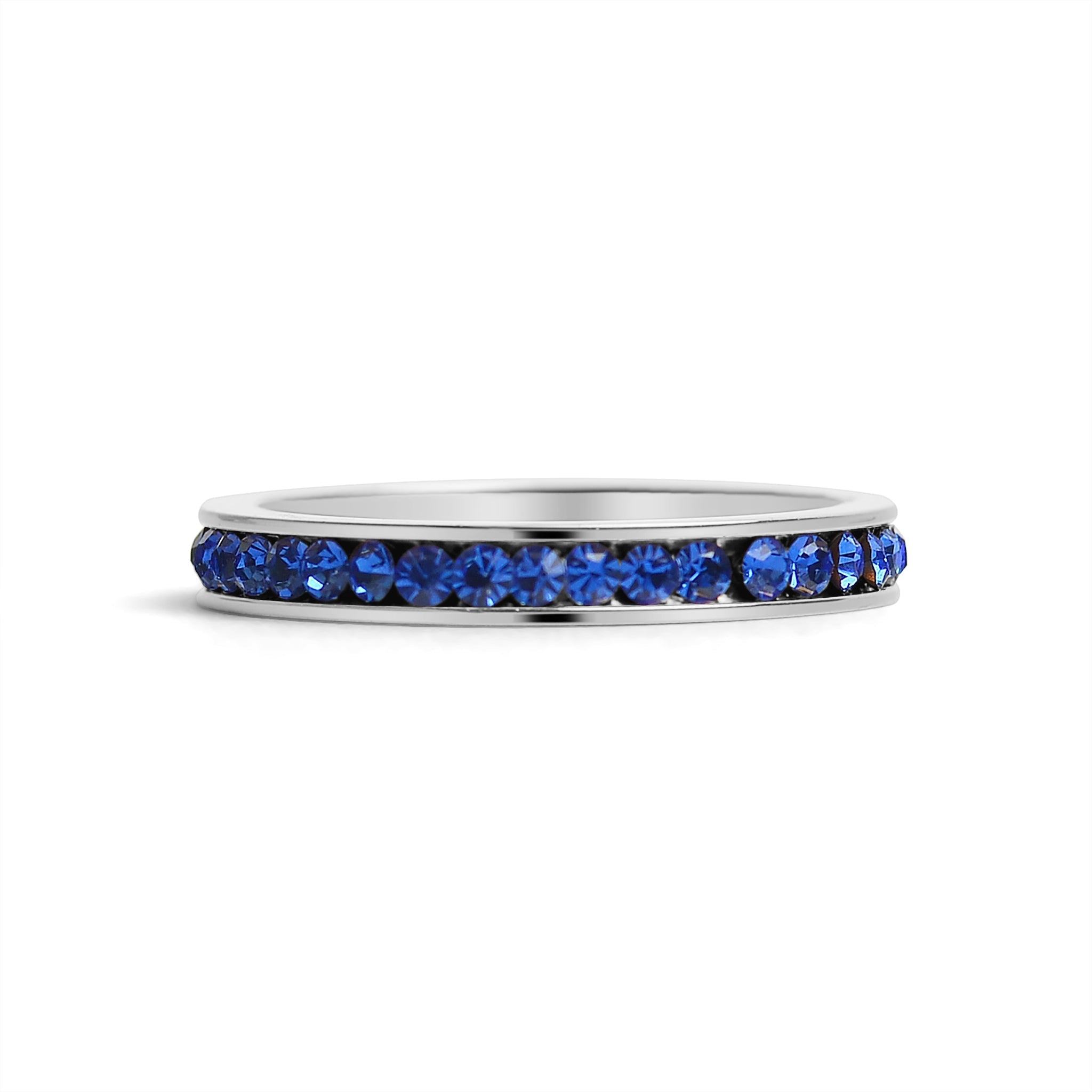 CZ Eternity Ring – Stainless Steel Birthstone Band | Hypoallergenic Durable Jewelry - Ring | Sunflower Soul Boutique