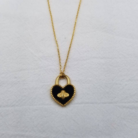 Honey Heart — Bee Pendant Necklace