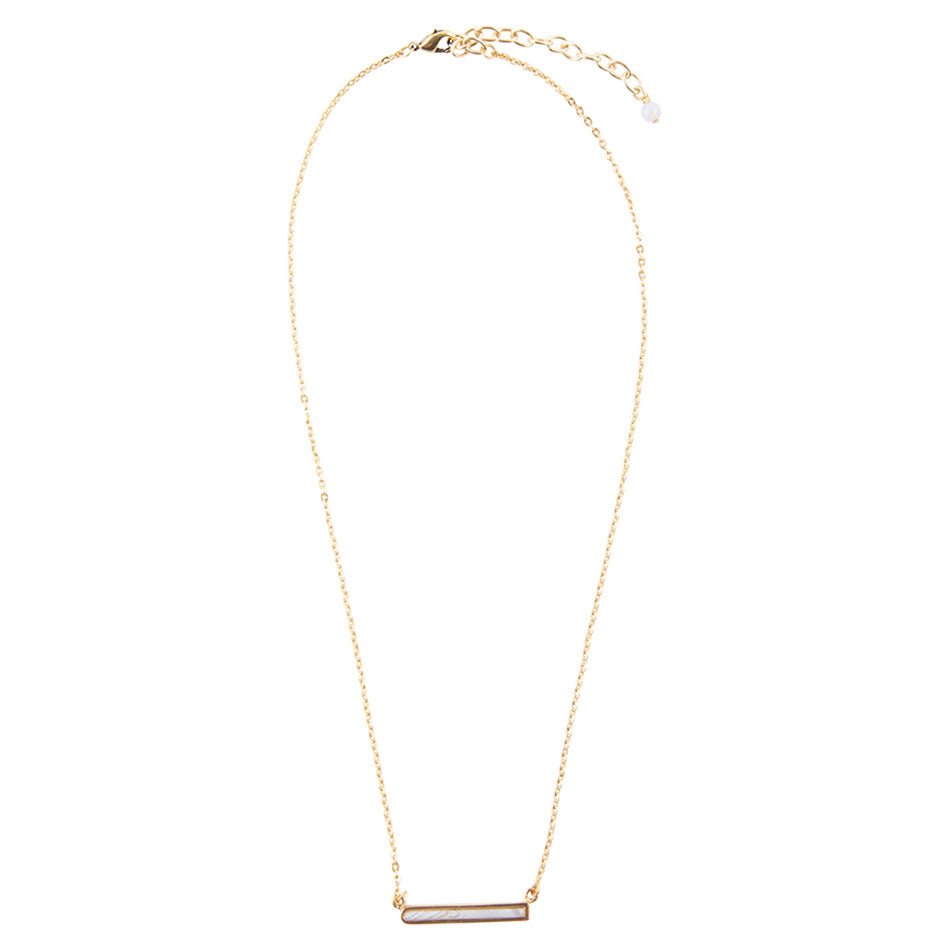 Dainty Botswana Agate Bar Necklace