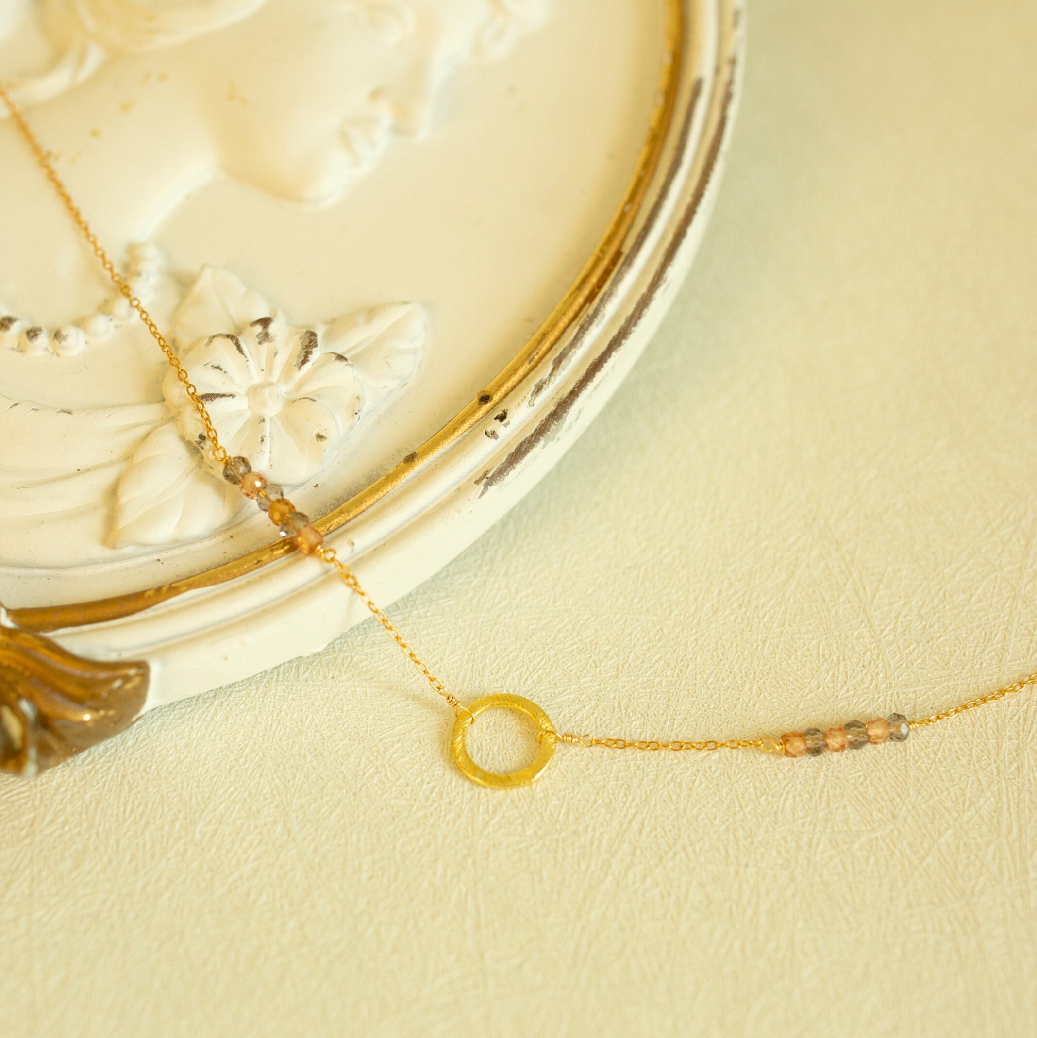 Solara Necklace – Handmade Adjustable Chain Gold Vermeil Necklace with Gemstones