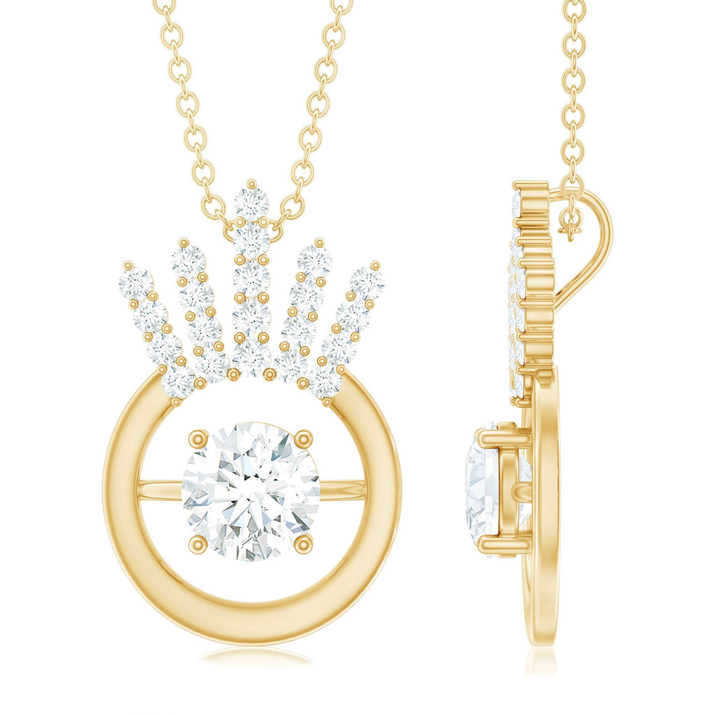 Designer Lab Grown Diamond Crown Necklace