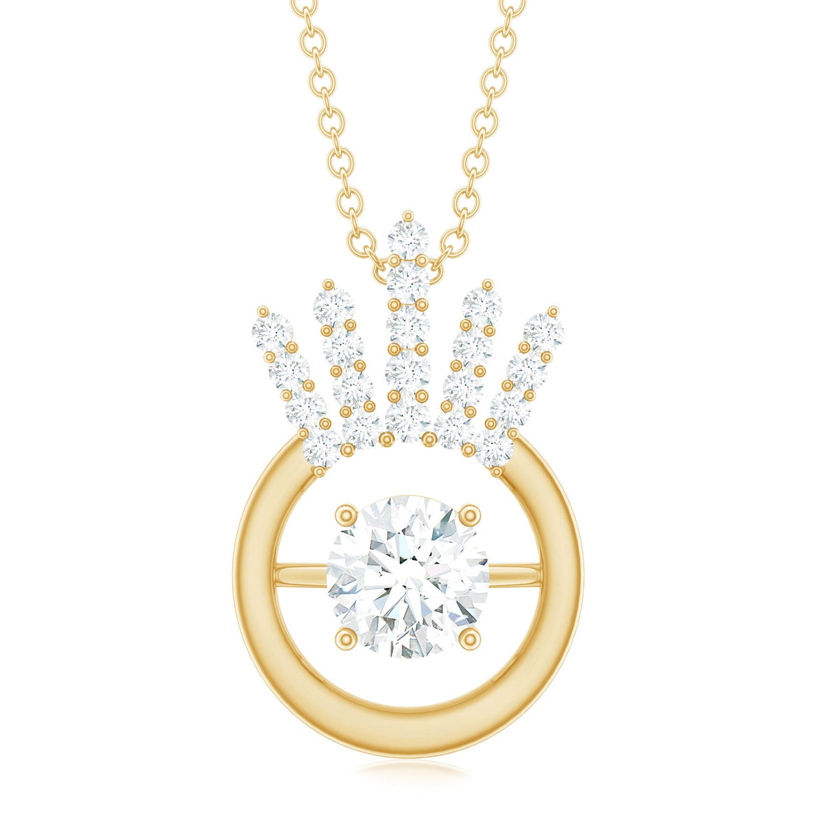 Designer Lab Grown Diamond Crown Necklace